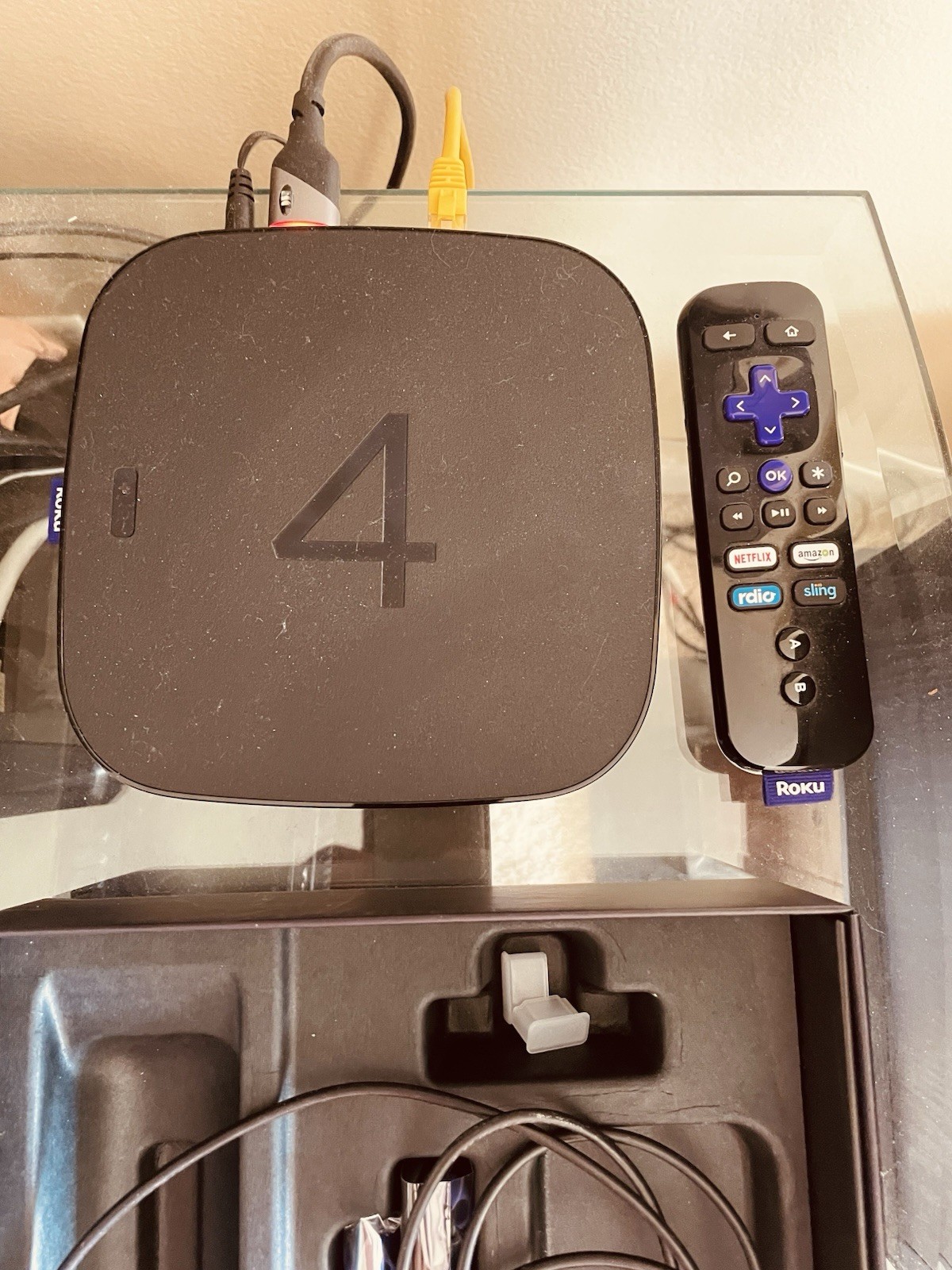 Roku 4 ~Media Streamer 4400X ~ Black Bundle with HDMI Cable & Free extra Remote.