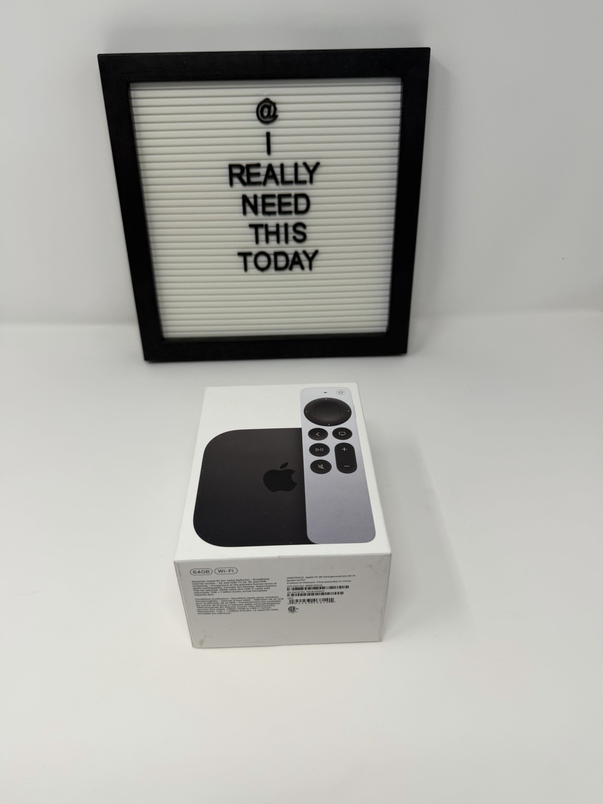 Apple TV 4K HDR 64GB (3rd Gen) Wi-Fi Media Streamer MN873VC/A – Empty Box Only!