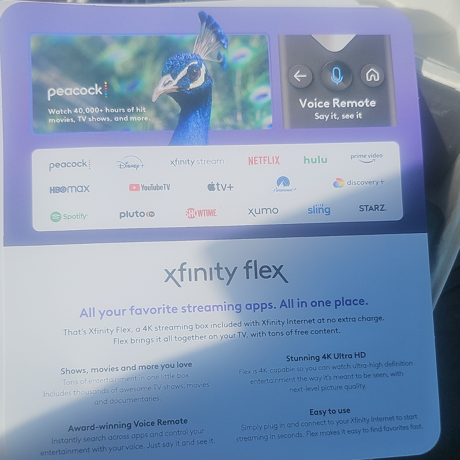 Xfinity Flex 4K 2160p Streaming TV Box Voice Remote HDMI Adapter Cable