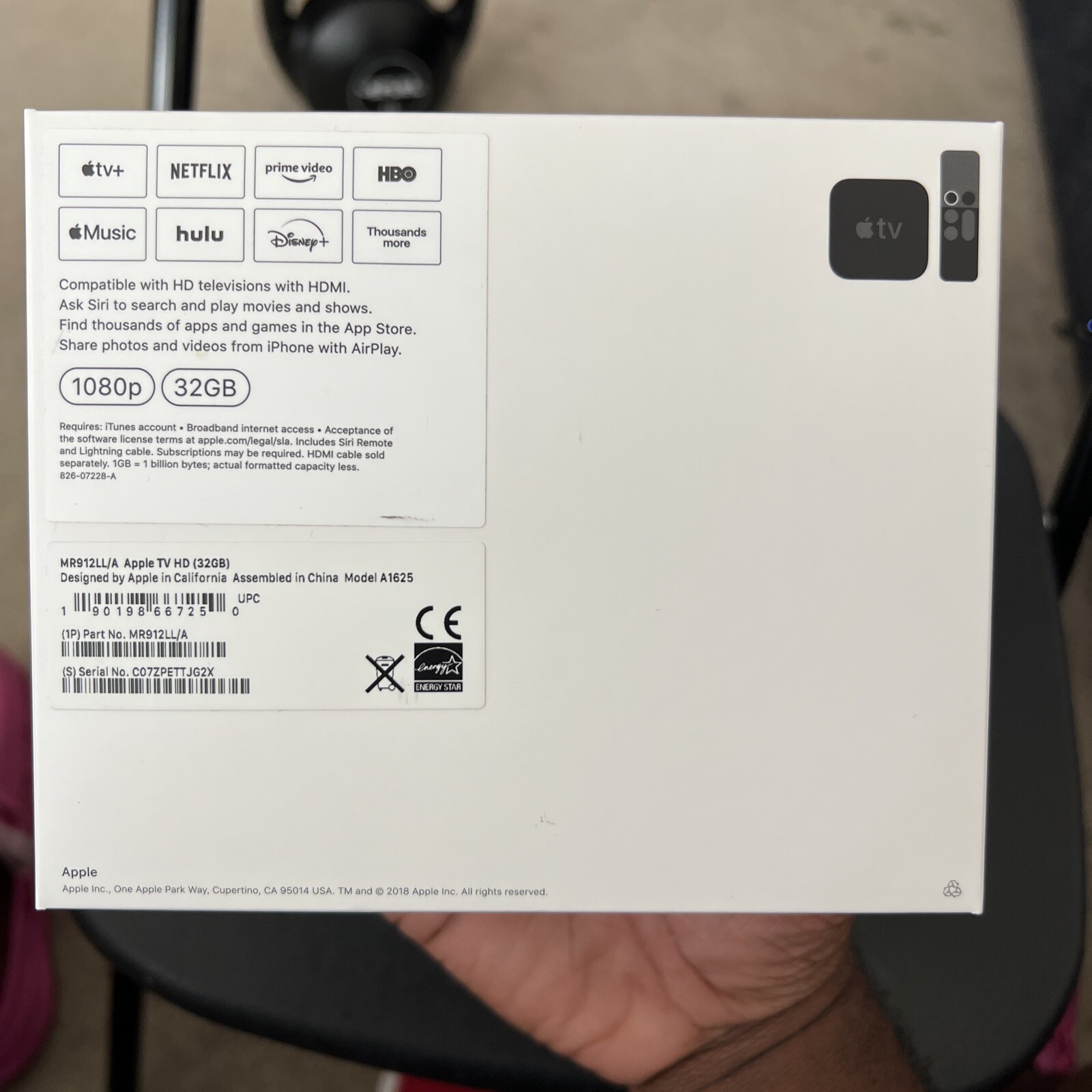Apple TV HD 4th Generation A1625 32GB 1080p Empty Box ONLY see pic free shipping