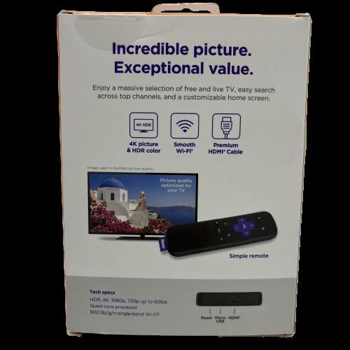 Roku Premiere 4K Digital Media Streamer Black 3920R Brand New 100% Good