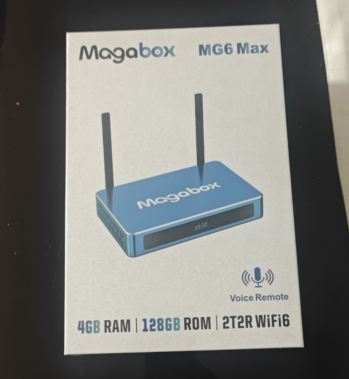 Magabox MG6 Max Media Streamer Box 128GB Wi-Fi Voice Control Remote Blue