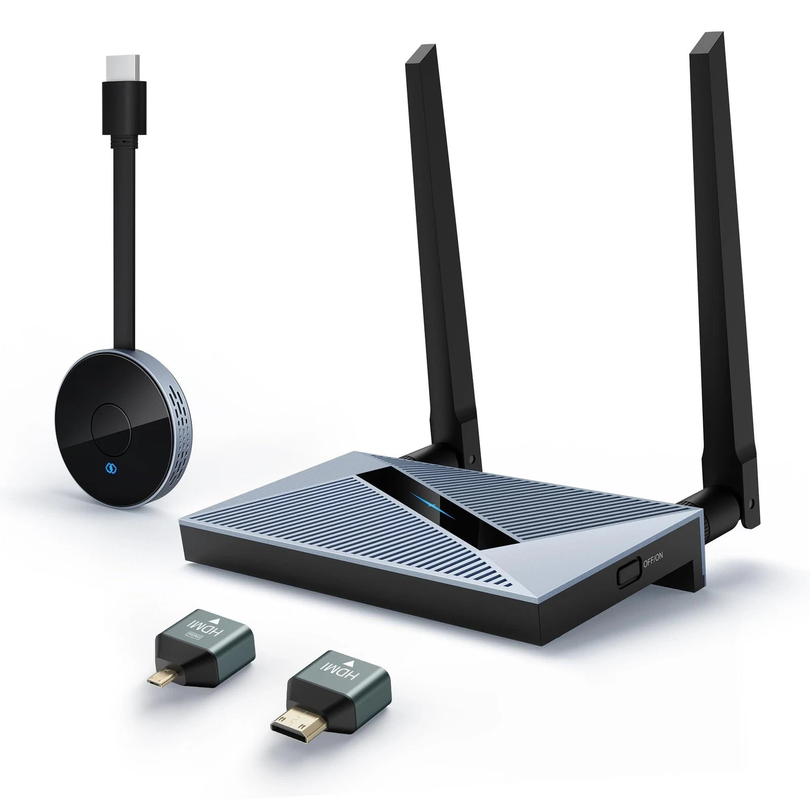 Wireless HD Adapter Transmitter & Receiver with Wireless HDMI Converter Dongle
