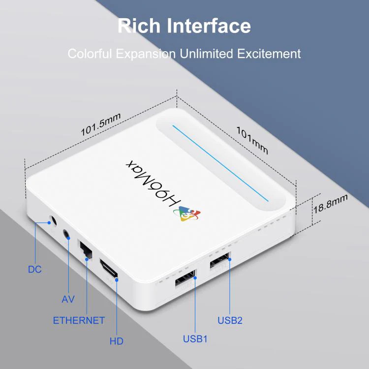 H96 Max H618 Plus Android 14.0 Smart TV Box, Allwinner H618 Quad-core ARM Corte