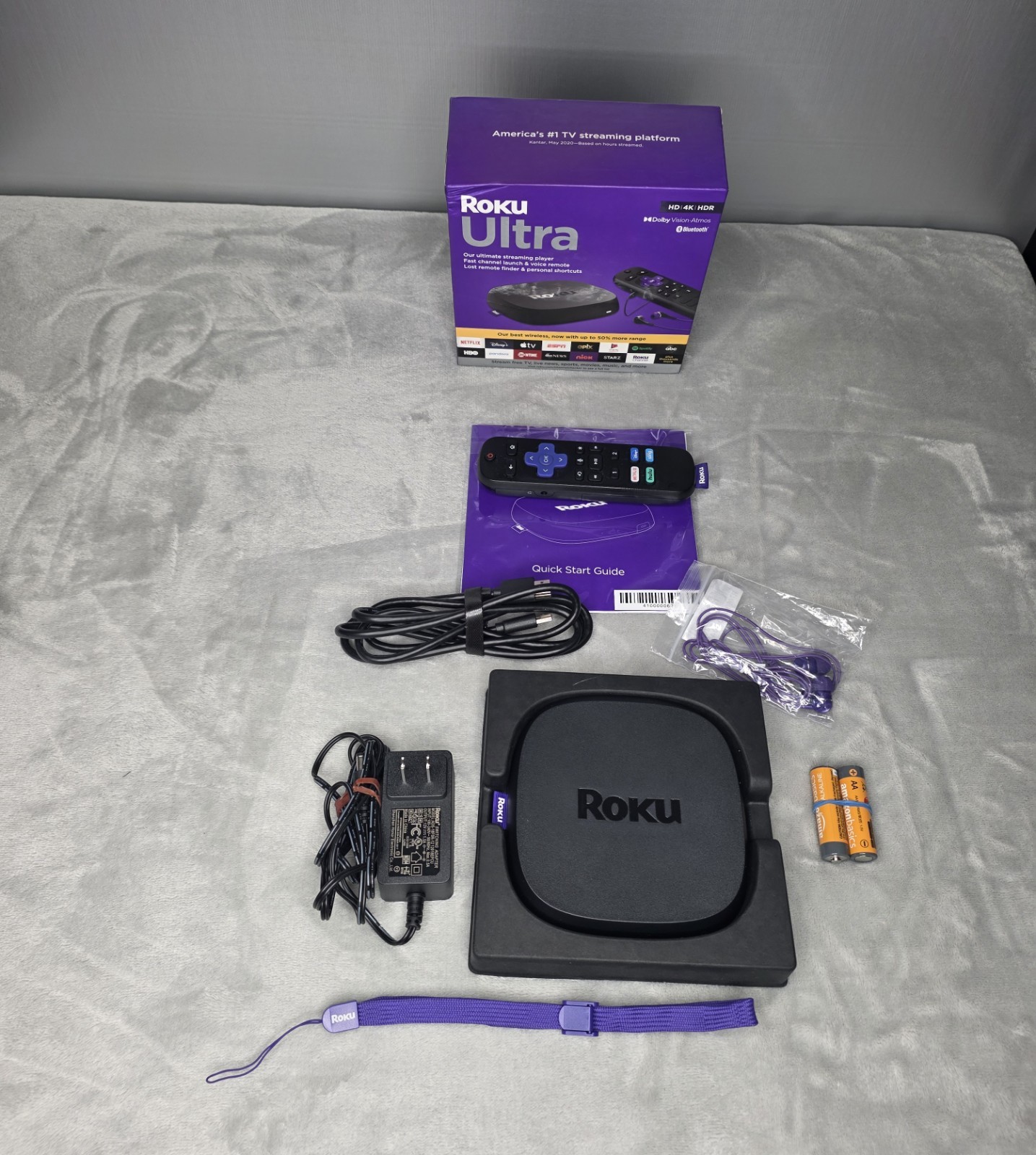 Roku Ultra 4K HDR Streaming Player Dolby Vision Atmos Voice Remote Open Box