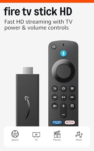 Amazon Fire TV Stick HD (newest model), free and live TV, Alexa Voice…