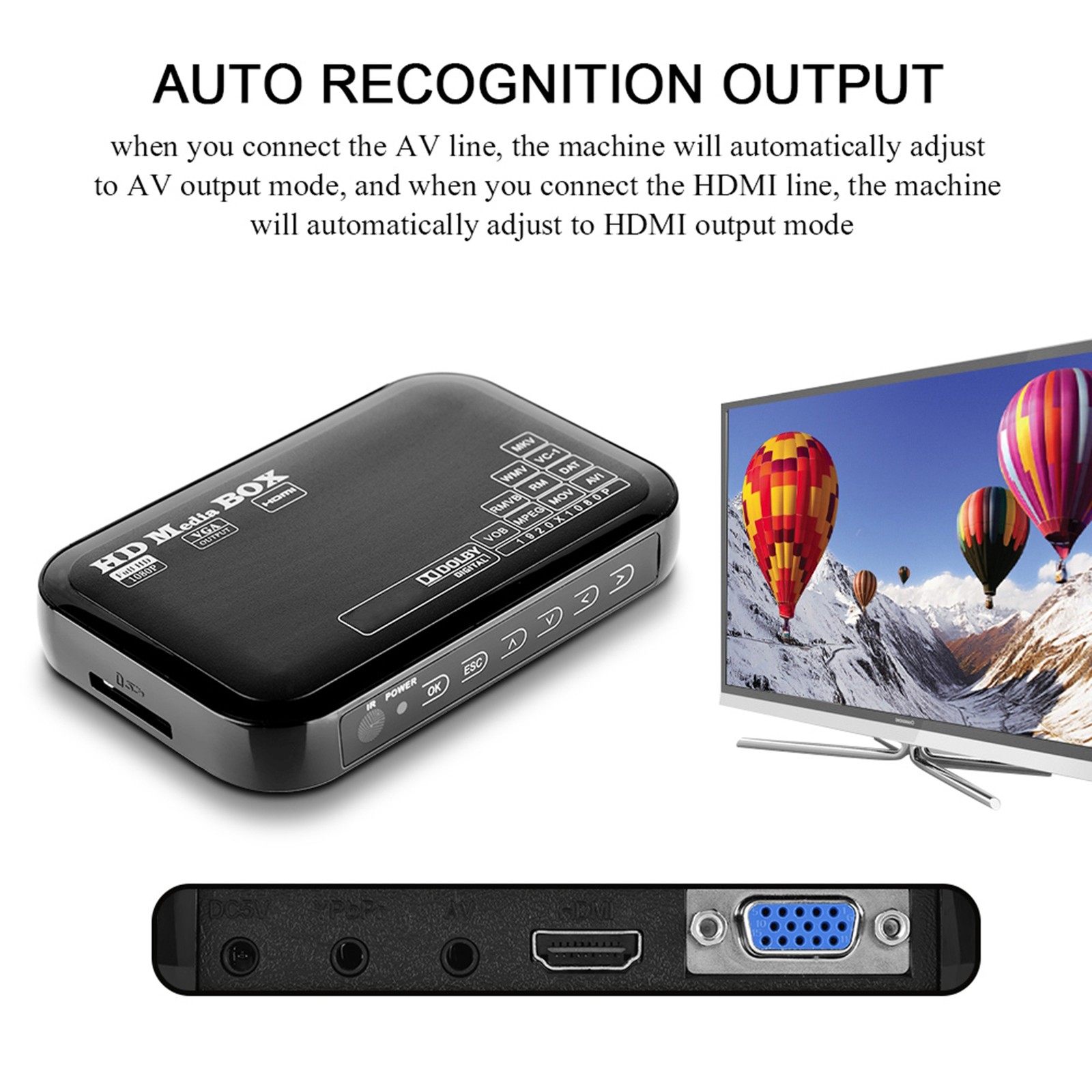 Mini HD 1080P Media Player Box Compact Design For Movies