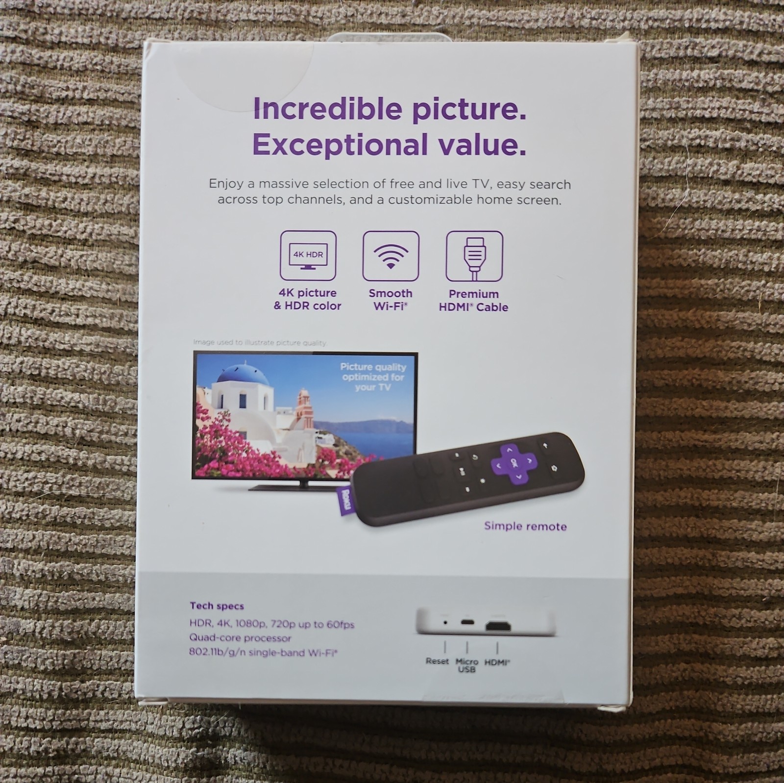 Roku Premiere 3920RW SW HD/4K/HDR Streaming Media Player