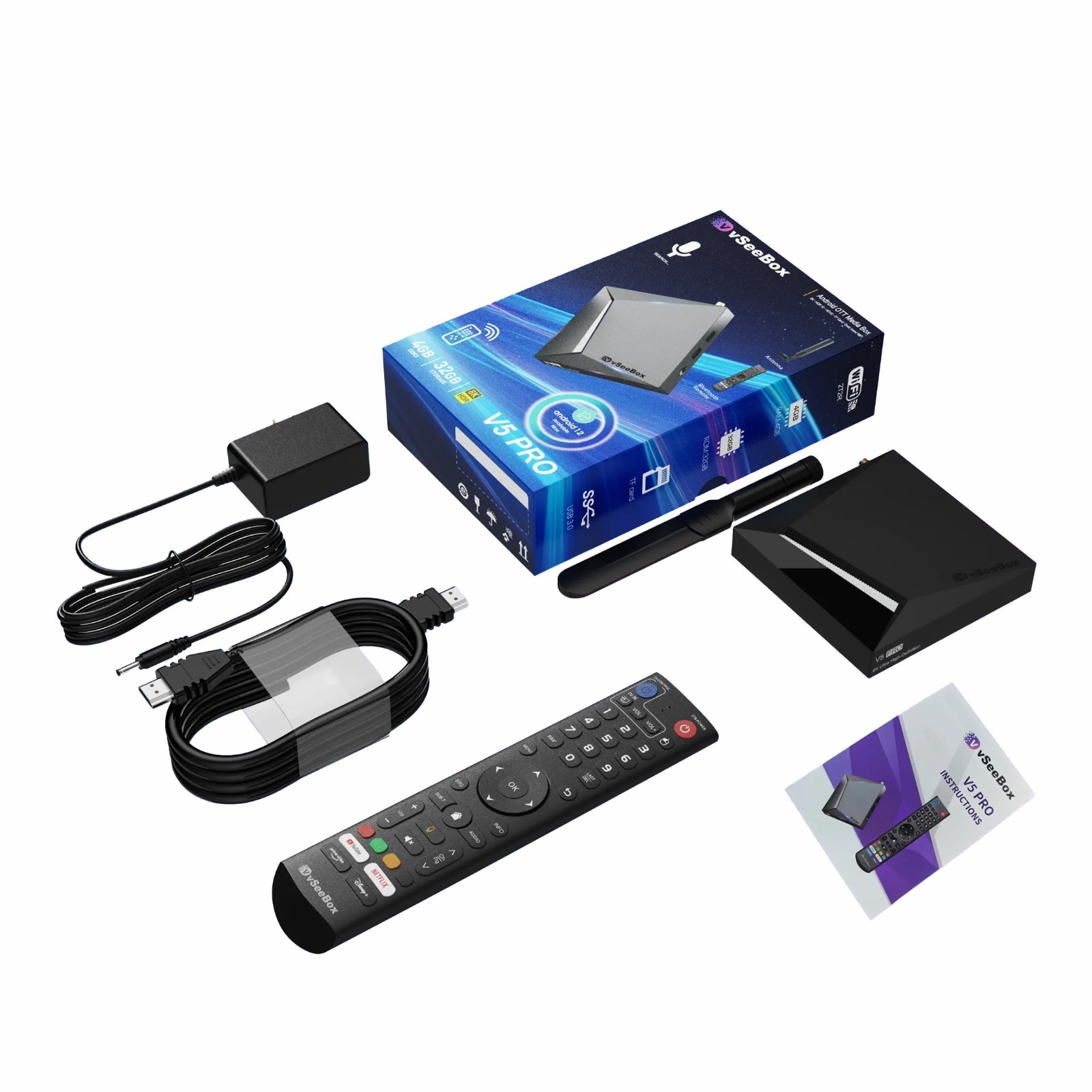 vSeeBox V5 Pro Version Voice Control Android TV Box, Authorized Distributor