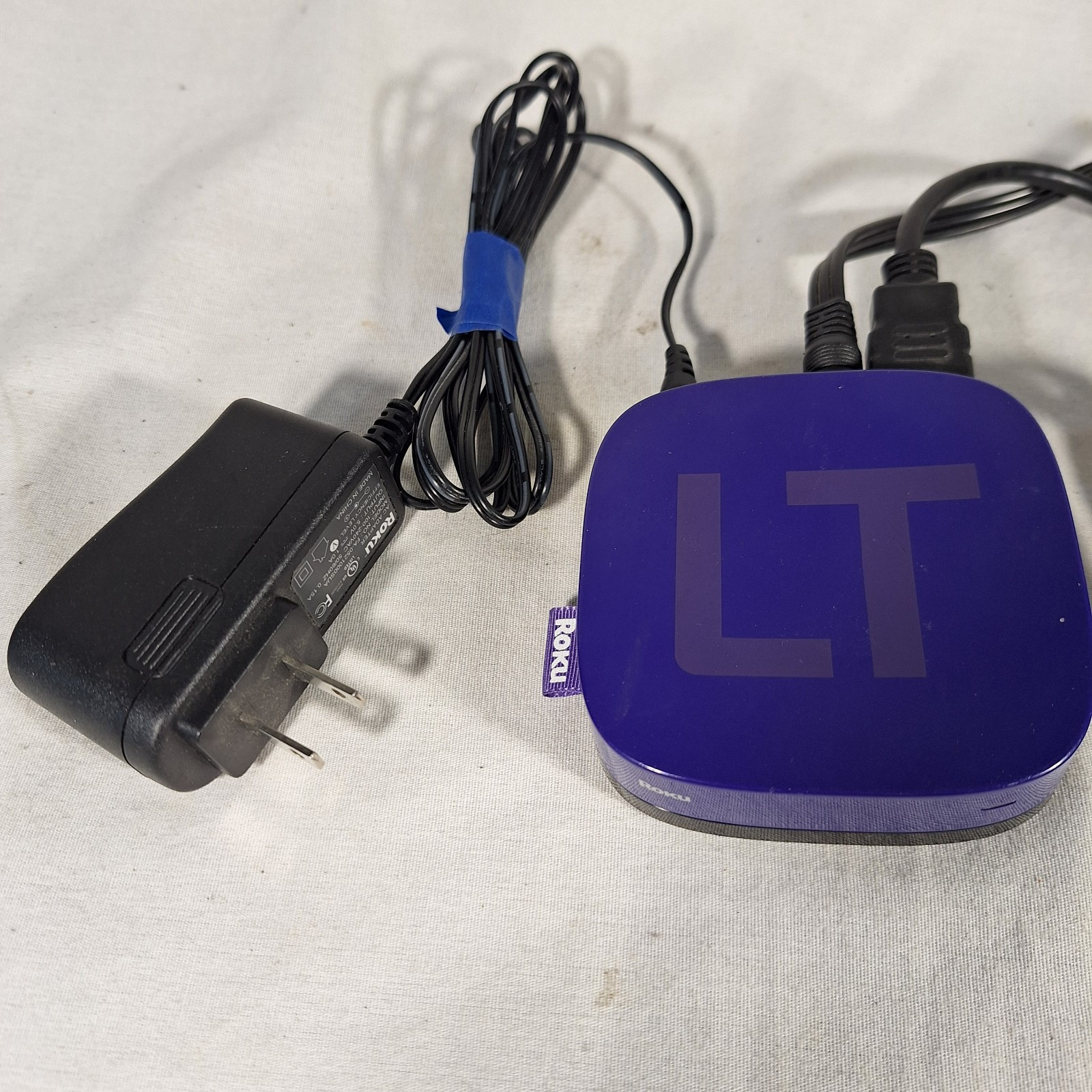 Roku LT 2nd Gen Media Streamer 2400X No Remote Purple Untested AV HDMI Cables