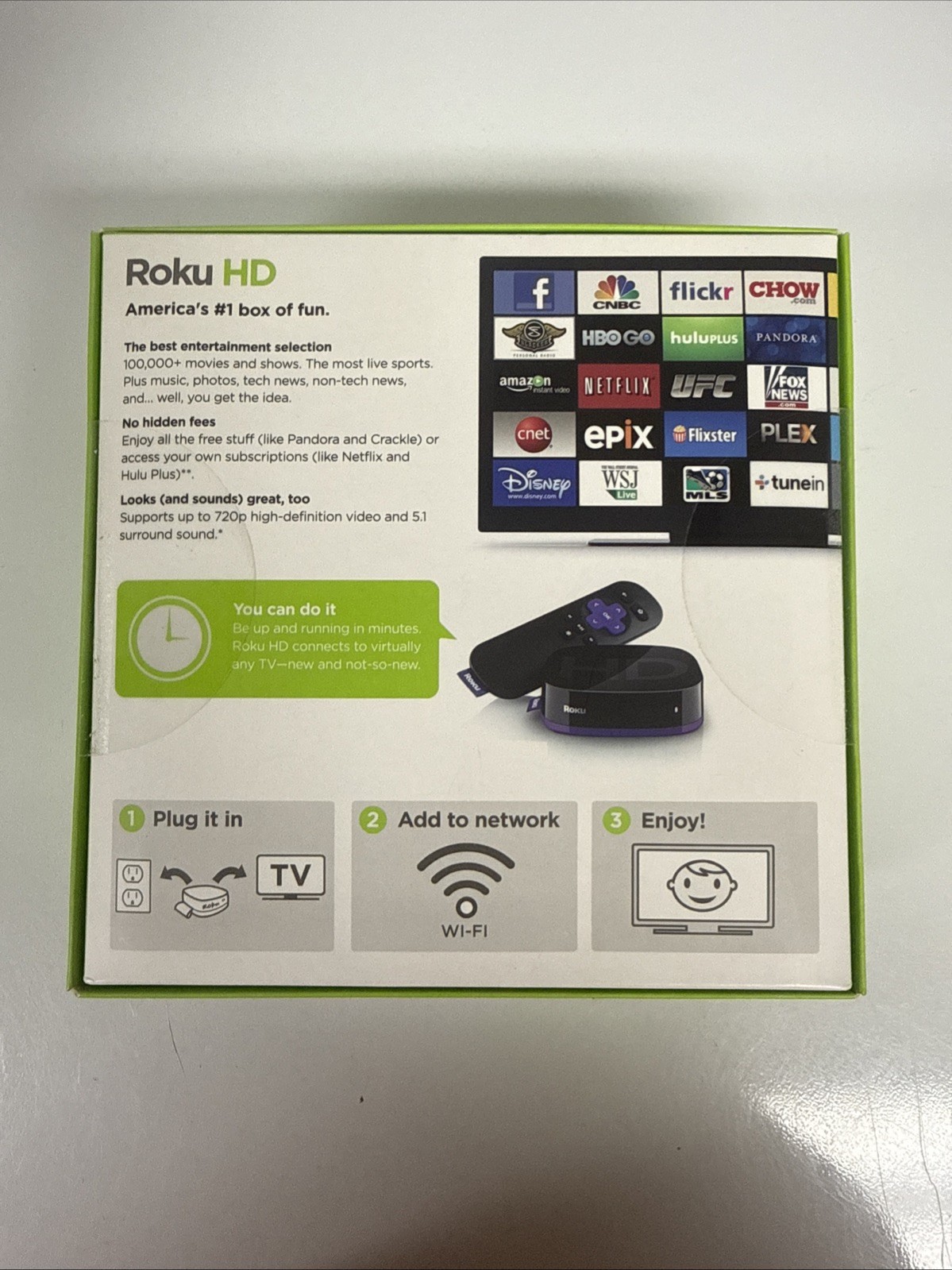 Sealed Roku 2500R HD Streaming Player 2nd Generation Complete in Original Box