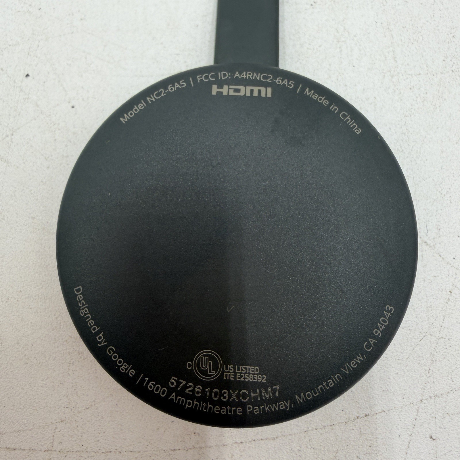 Google Chromecast Model NC2-6A5 HDMI Black 2nd Device Only