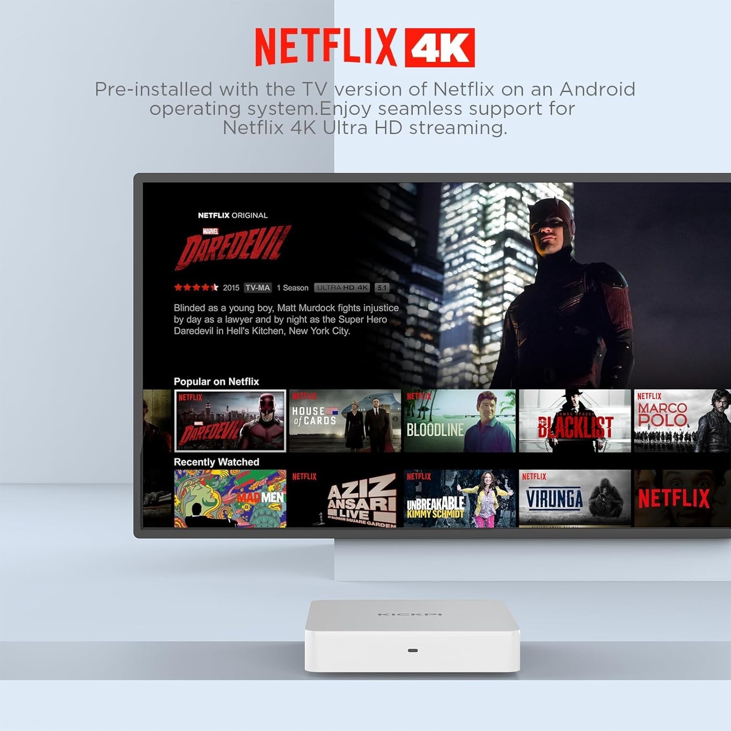 Android 11.0 Google Certified 4K Streaming TV Box with Voice Search & Chromecast