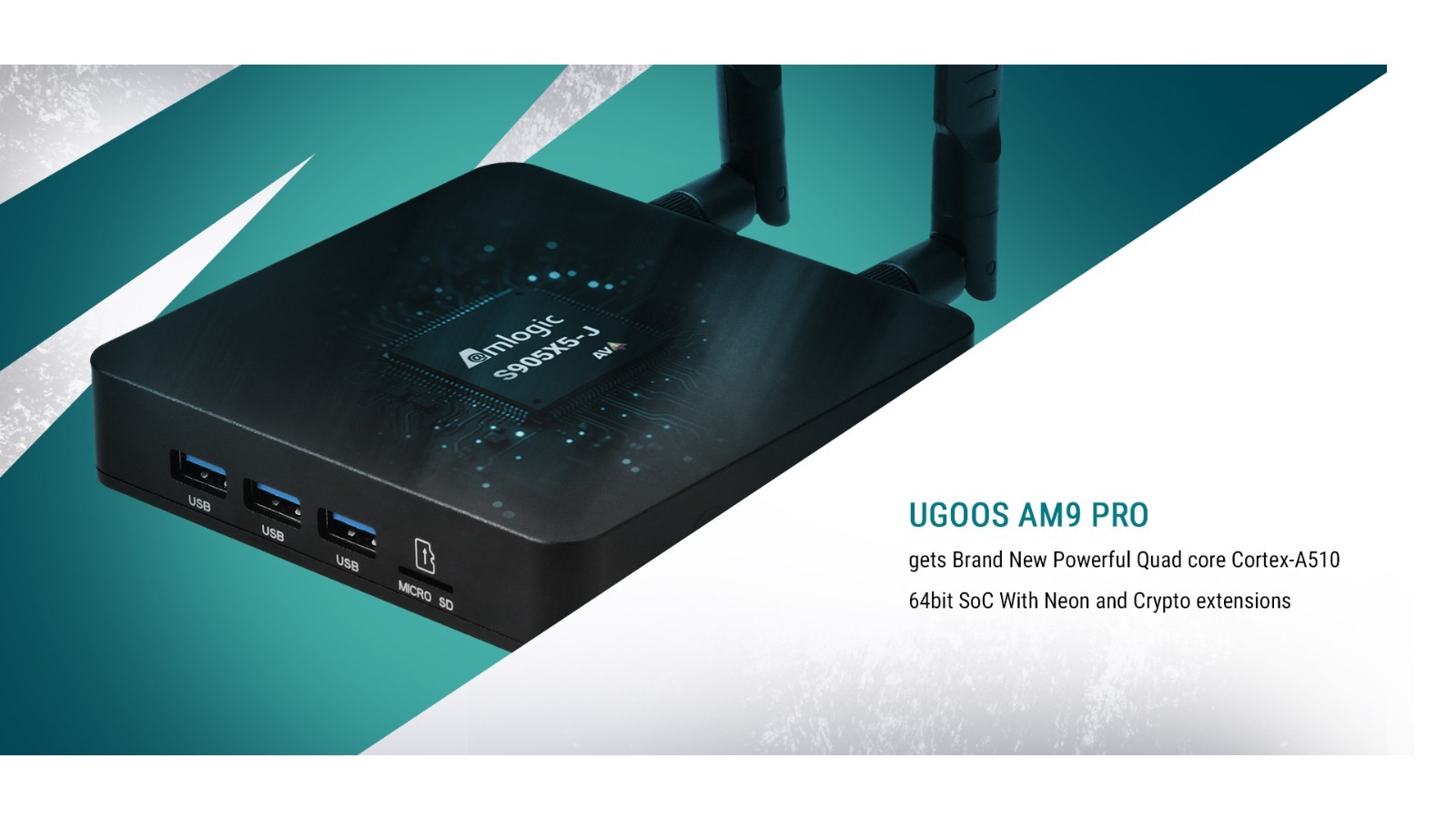 UGOOS AM9 PRO TV Box Android 14 S905X5-J 4G 64G WiFi 1000M AV1 H.265 4K HDR Box