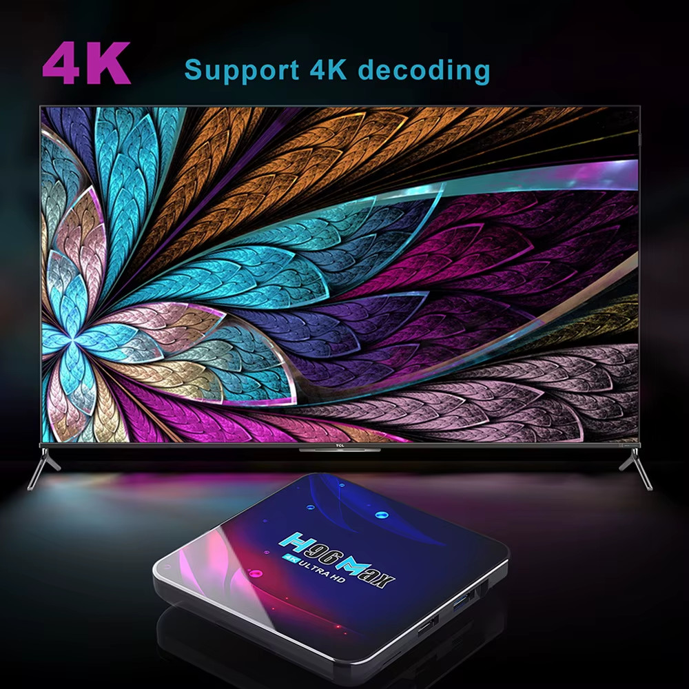 H96 MAX Rockchip RK3318 Smart TV Box Android 11 4G 64GB Support AV1 Wifi BT TVBO