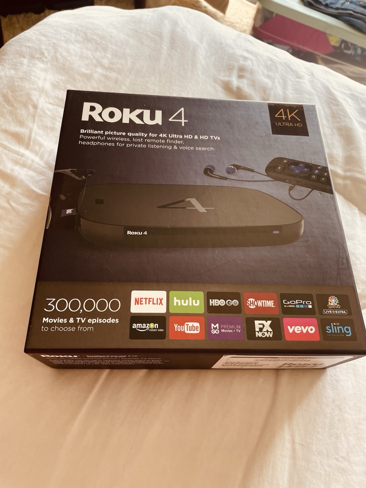 Roku 4 ~Media Streamer 4400X ~ Black Bundle with HDMI Cable & Free extra Remote.