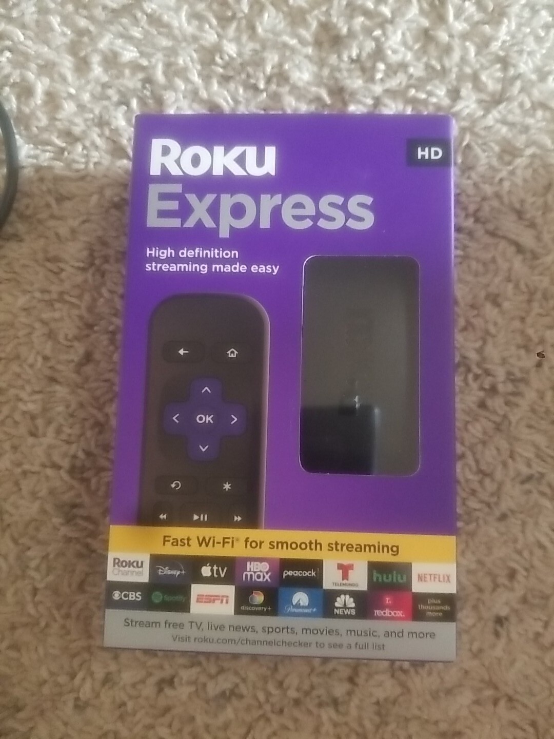 Roku Express 3960R HD Wi-Fi Streaming Media Player With Remote Black