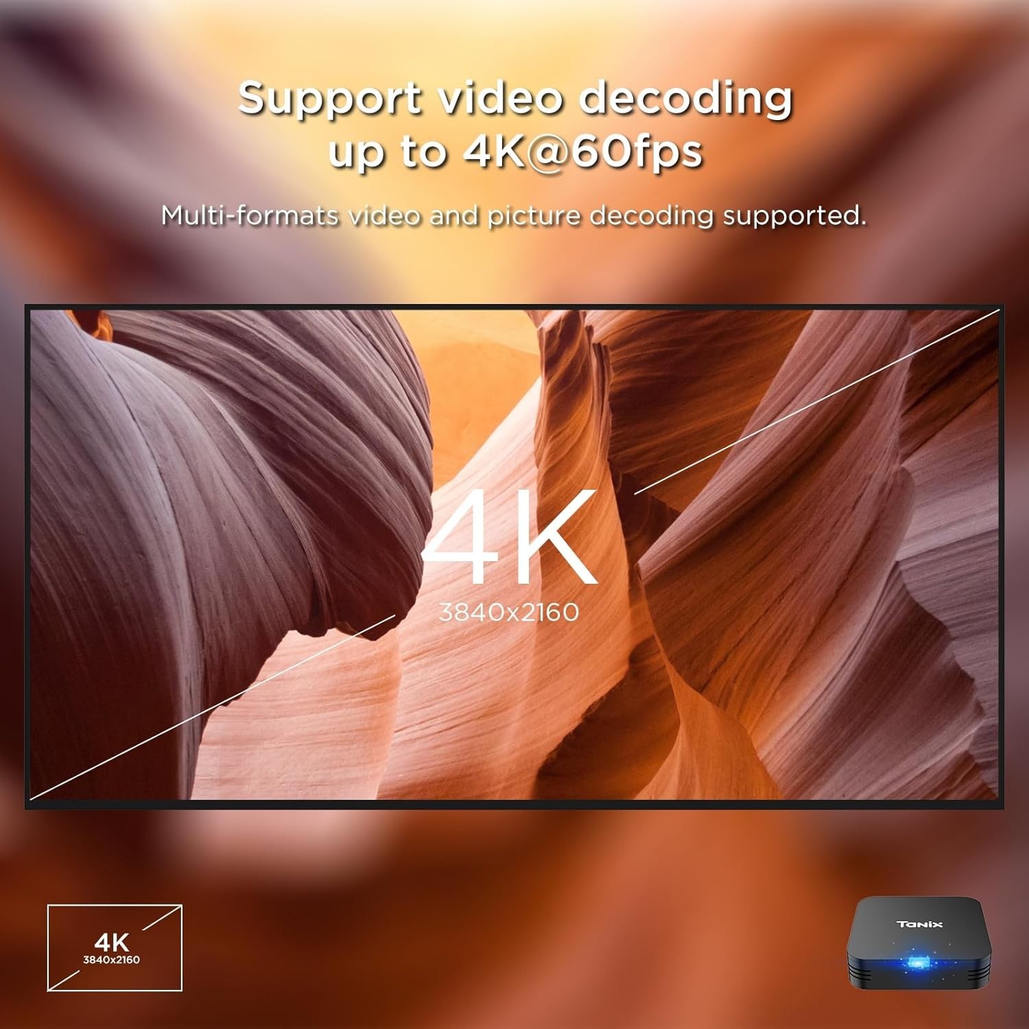 Android TV Box 10.0 4K, Tx1 Mini, 2GB RAM, 16GB, Allwinner H313, WiFi, HDMI