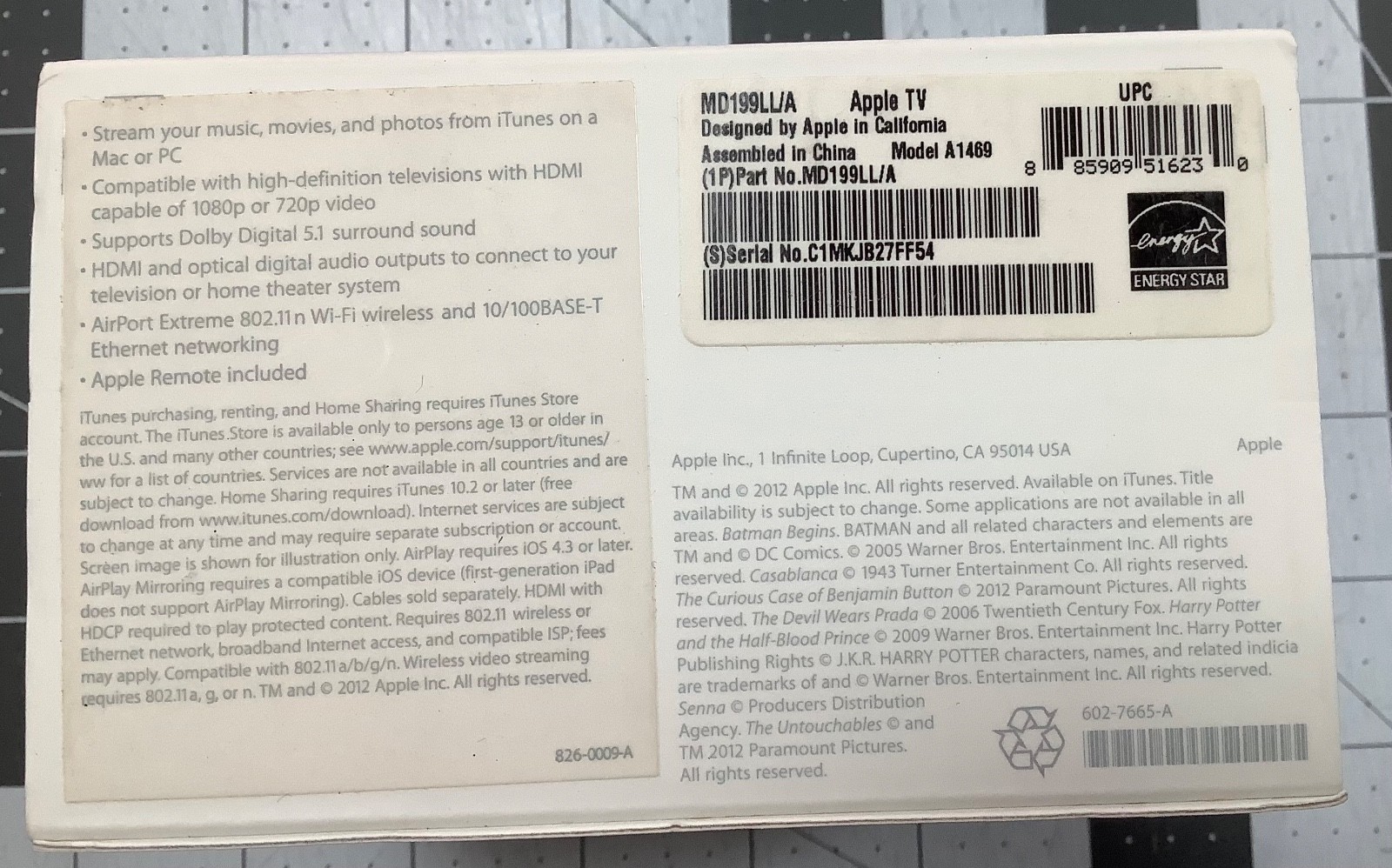 Apple TV 3rd Gen A1469 1080p HD Media Player Complete In Box CIB AirPlay Mirror