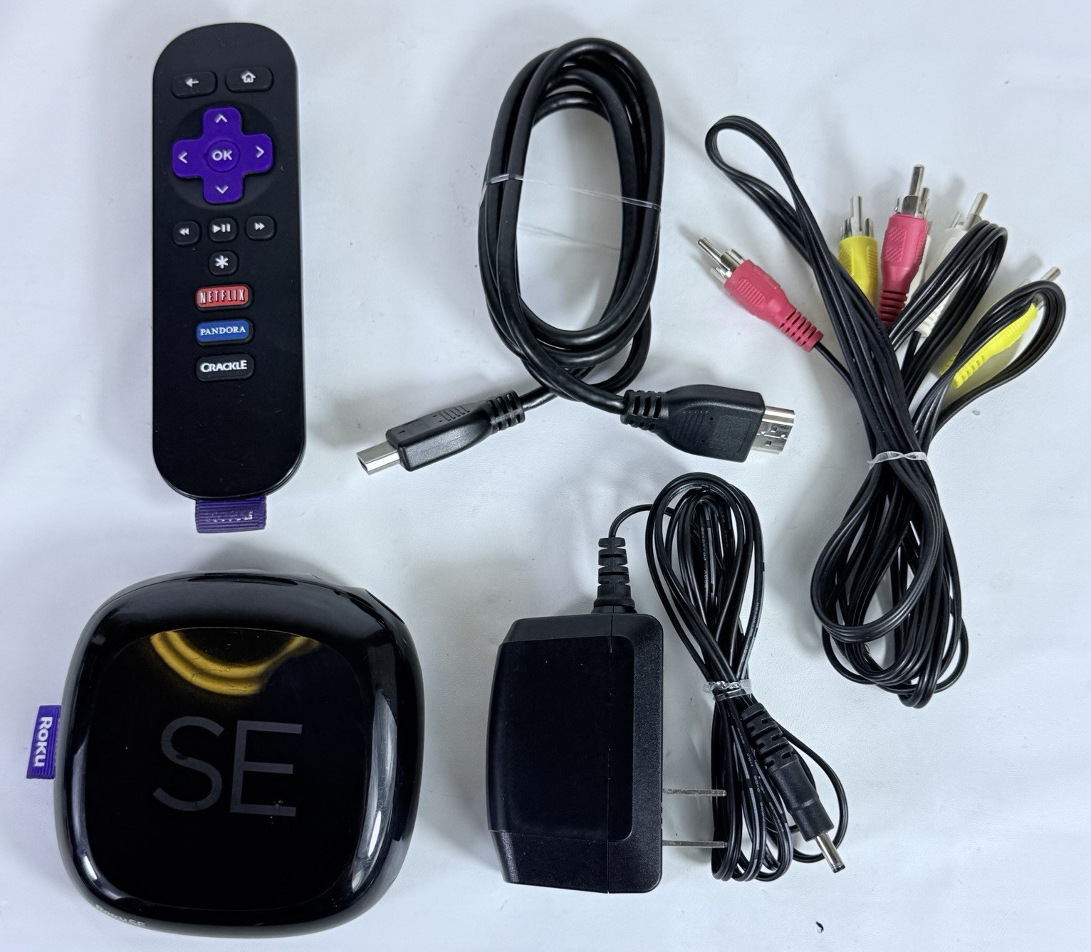 Roku 1 2710X Media Streamer OEM Remote HDMI AV Cables Power Supply Tested