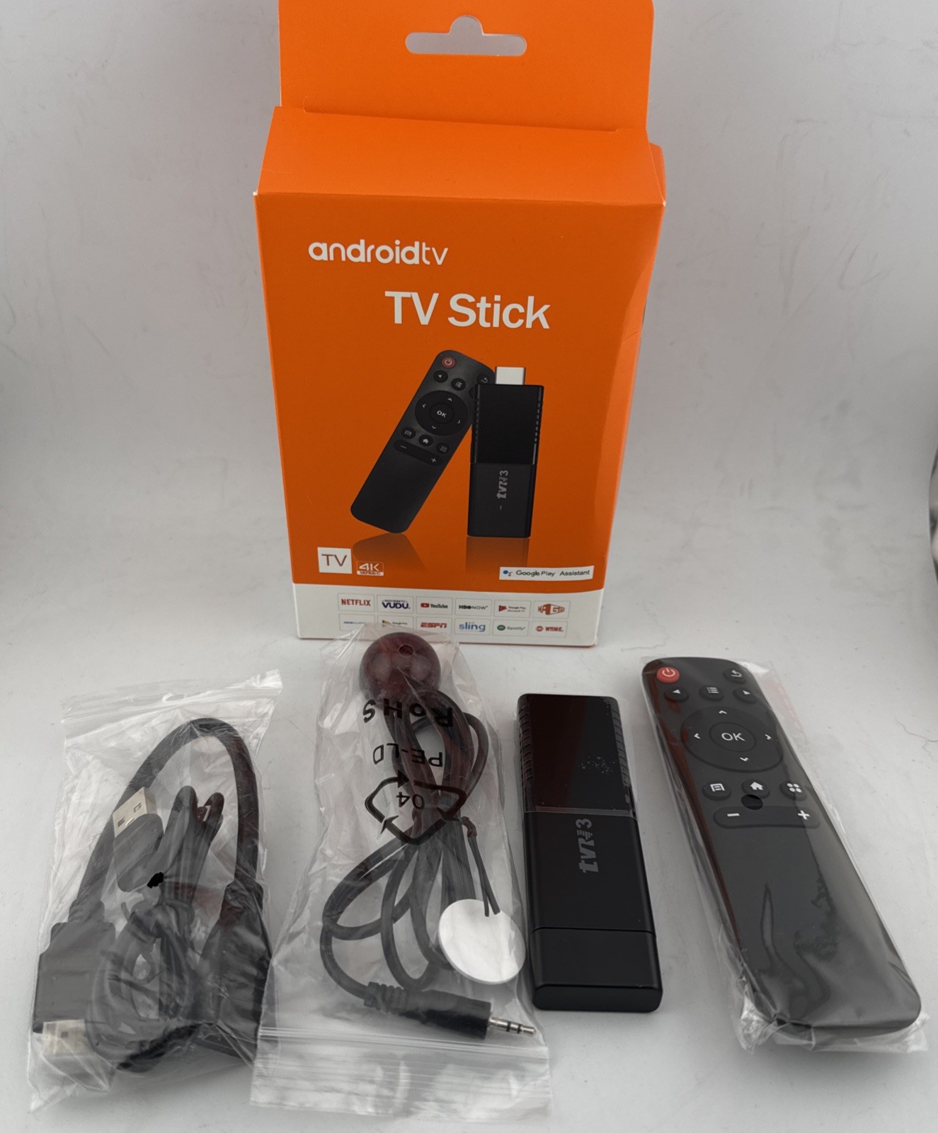TVR3 Andriod TV Stick 8GB+128 Media Player Smart 4K TV Stick, HD2.0, Wifi