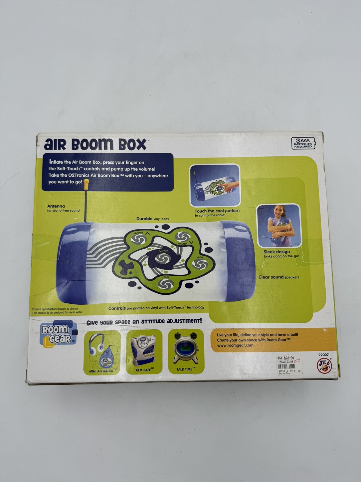 Room Gear Air Boom Box Inflatable with FM Radio Touch Sensitive Controls Sealed