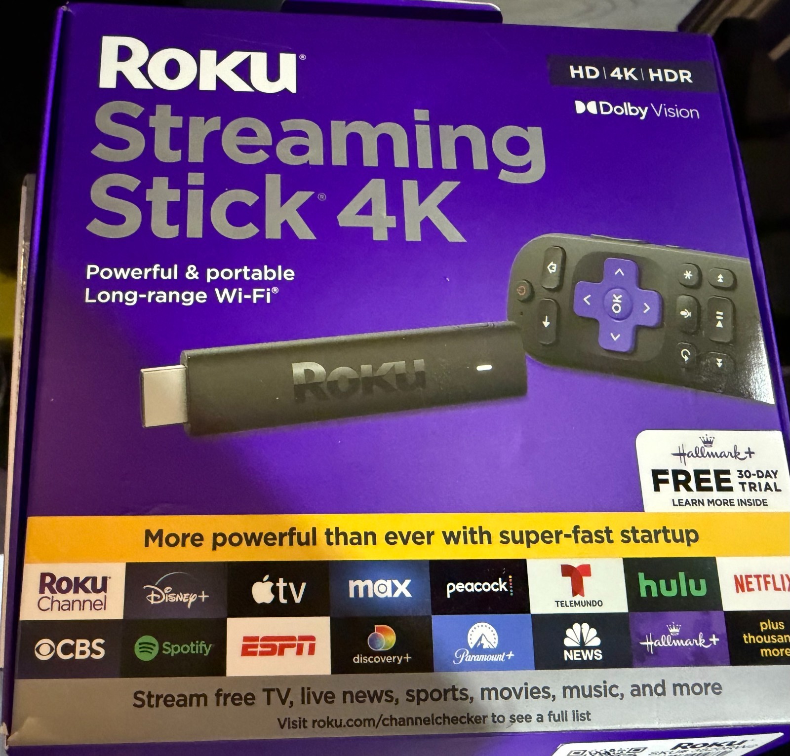Roku Streaming Stick 4K HDR Dolby Vision Streaming Device 3820R2 OPENBOX/NEW