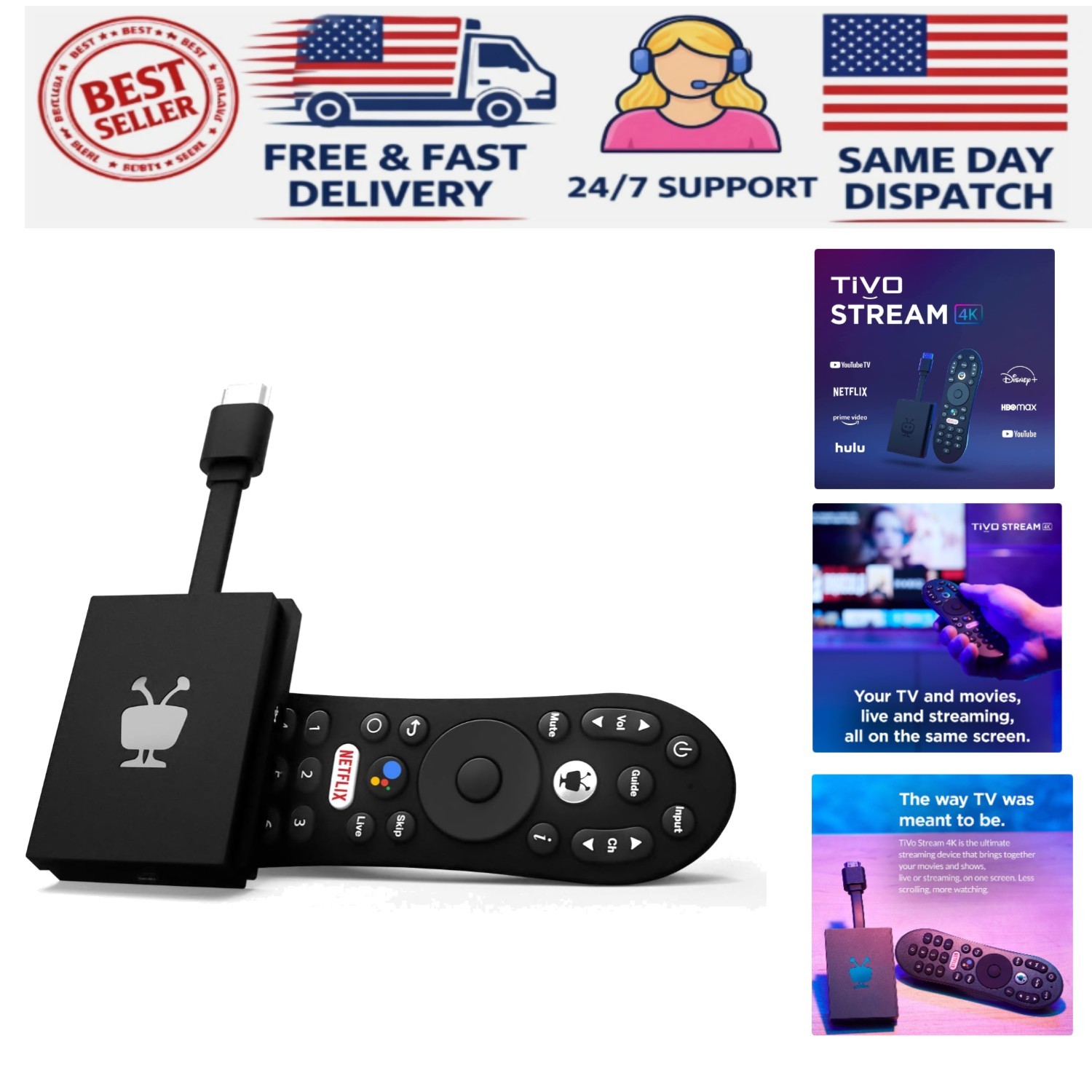 Stream 4K UHD Device with Dolby Atmos & Google Assistant for Seamless Viewing