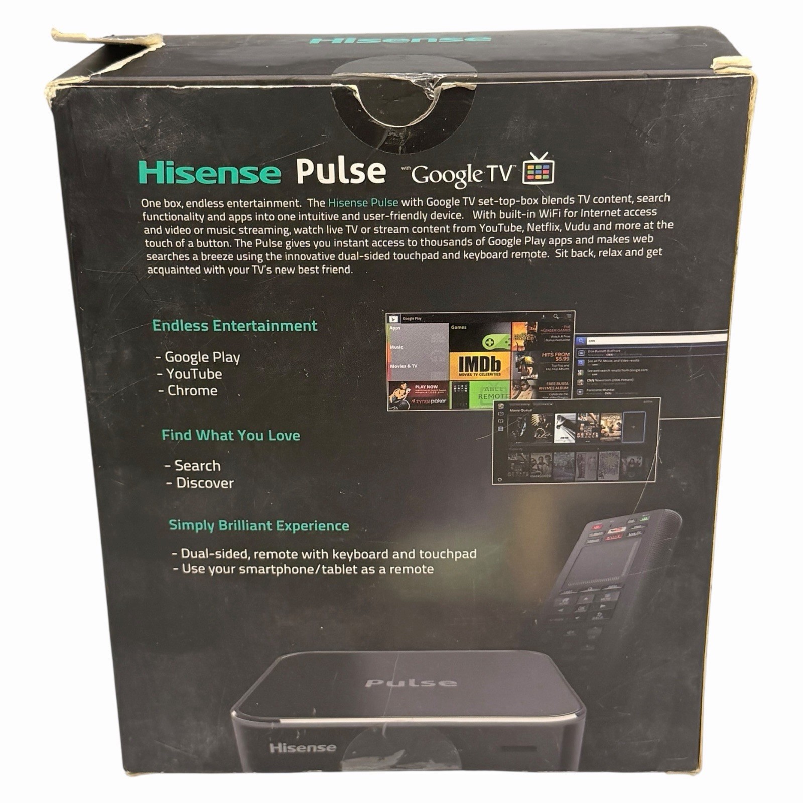 Hisense Pulse with Google TV HD Media Player Brand New In Open Box