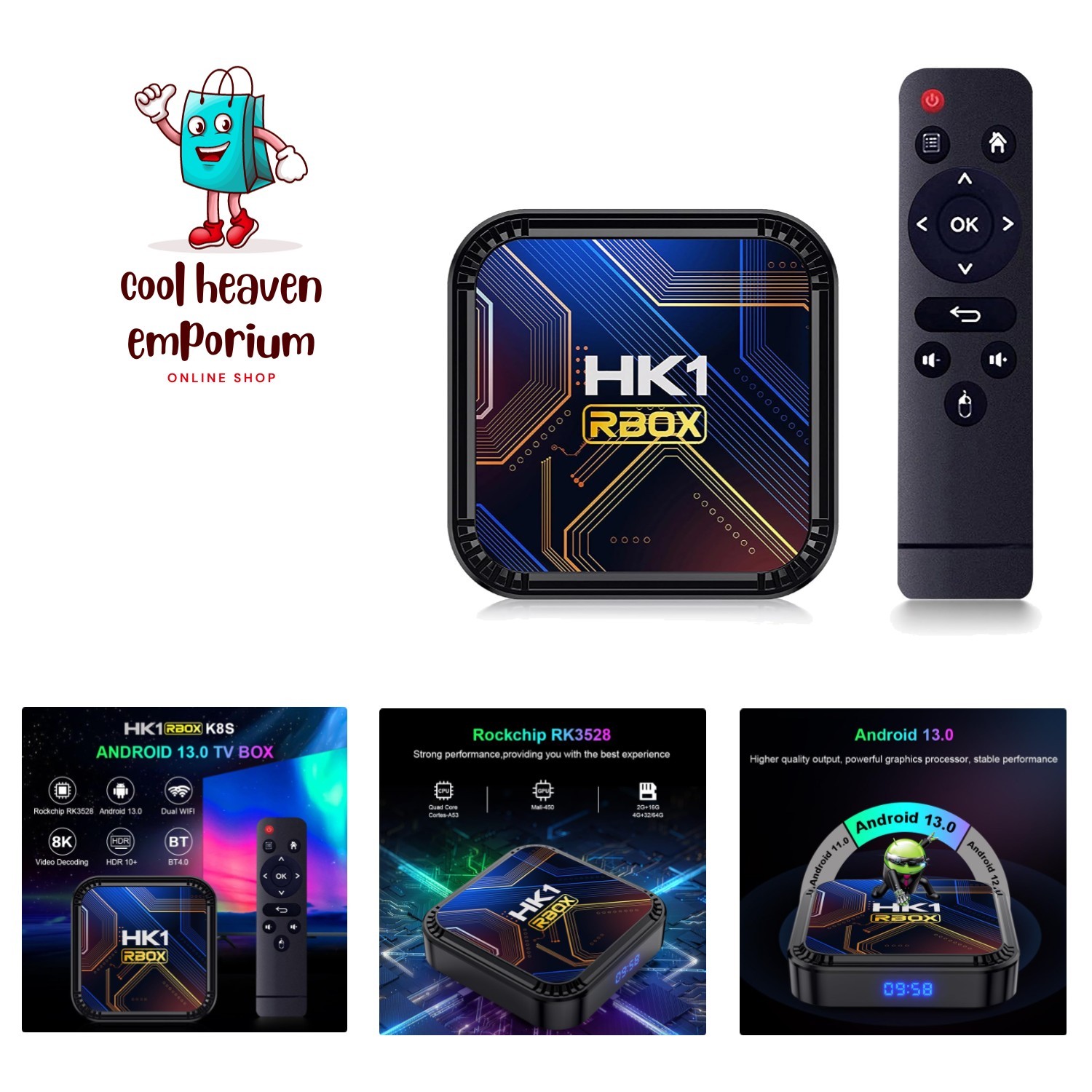 Android 13.0 TV Box, Android Box 2026 with 3D 8K 4GB RAM 32GB ROM RK3528 Quad…