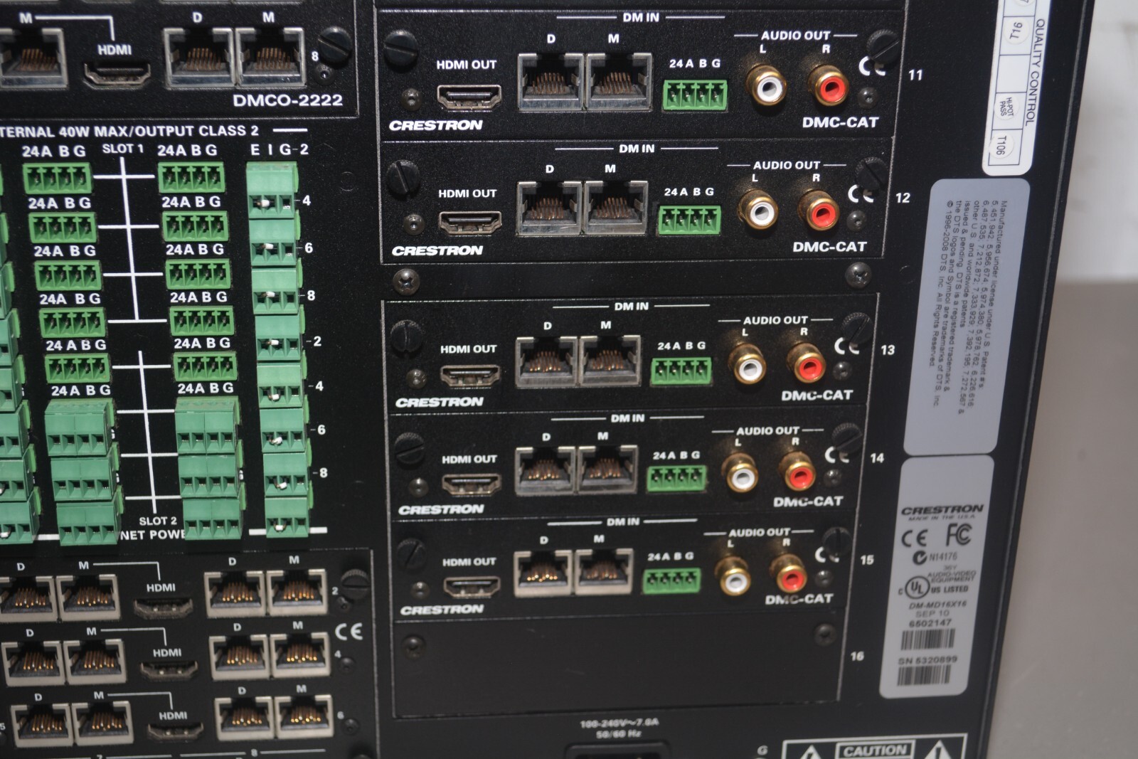 ^ Crestron DM-MD16x16 HD Digital Media Switcher w/ 15x Cards #X1035