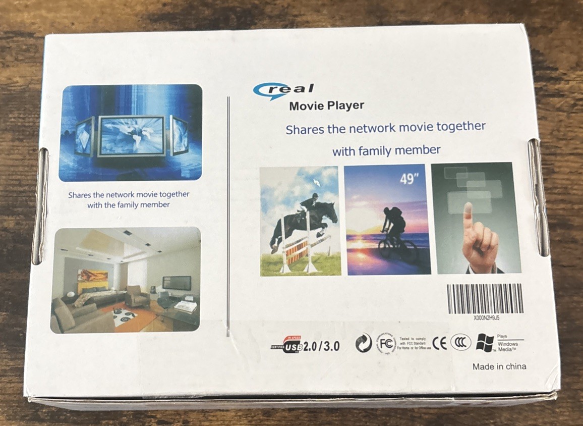 4K HD Digital Media Player TV MP4 Video Player USB Drive/Micro SD Card w/ Remote