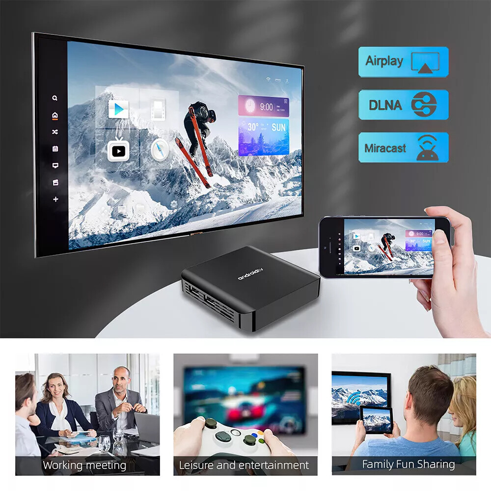 TV98 PLUS Android 14.0 Smart TV Box Quad Core 8K UHD WiFi 5G BT5.0 Media Player