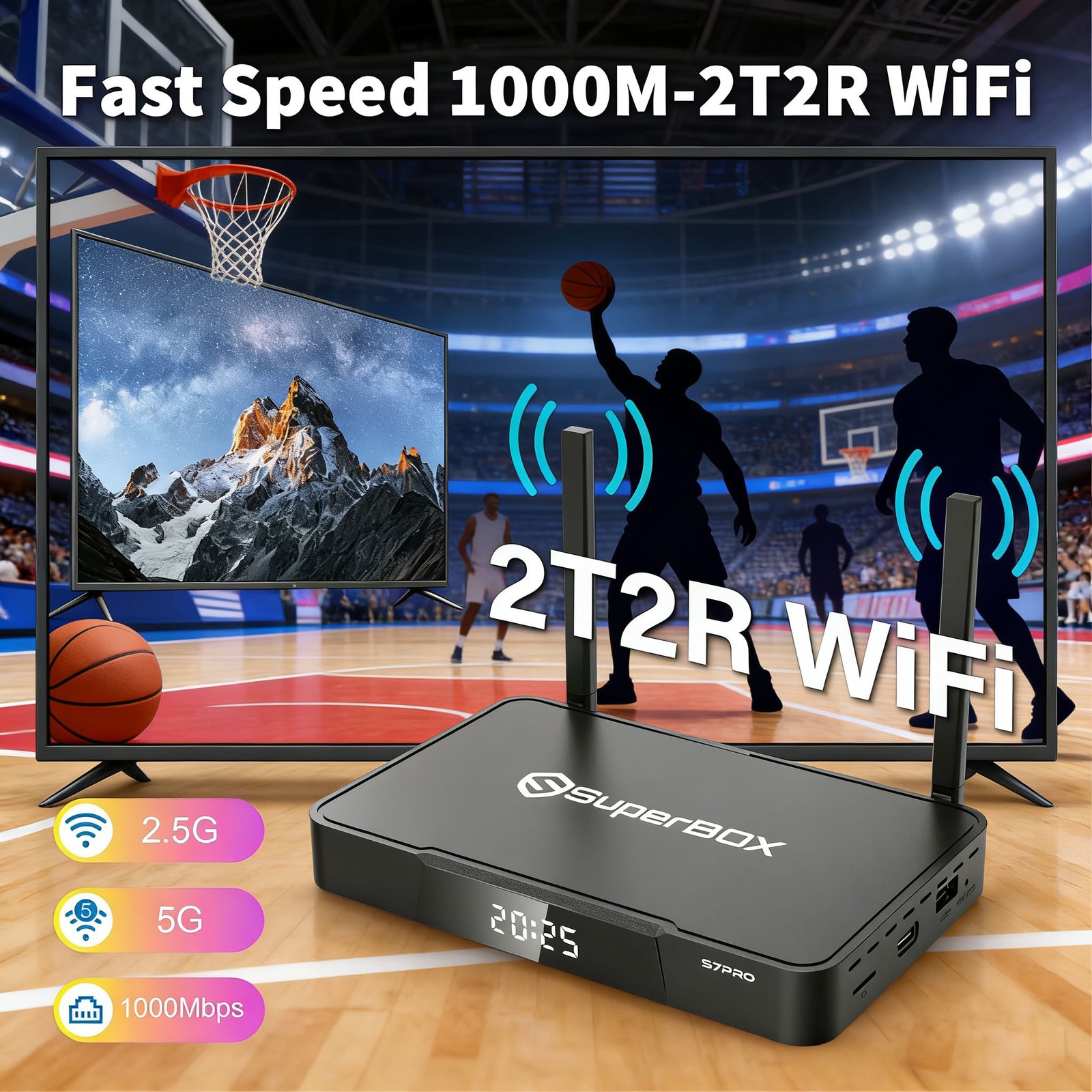 Superbox S7 Pro Streaming Media Player 6K HD TV Box Dual Wi-Fi Time Shift-7 DAY