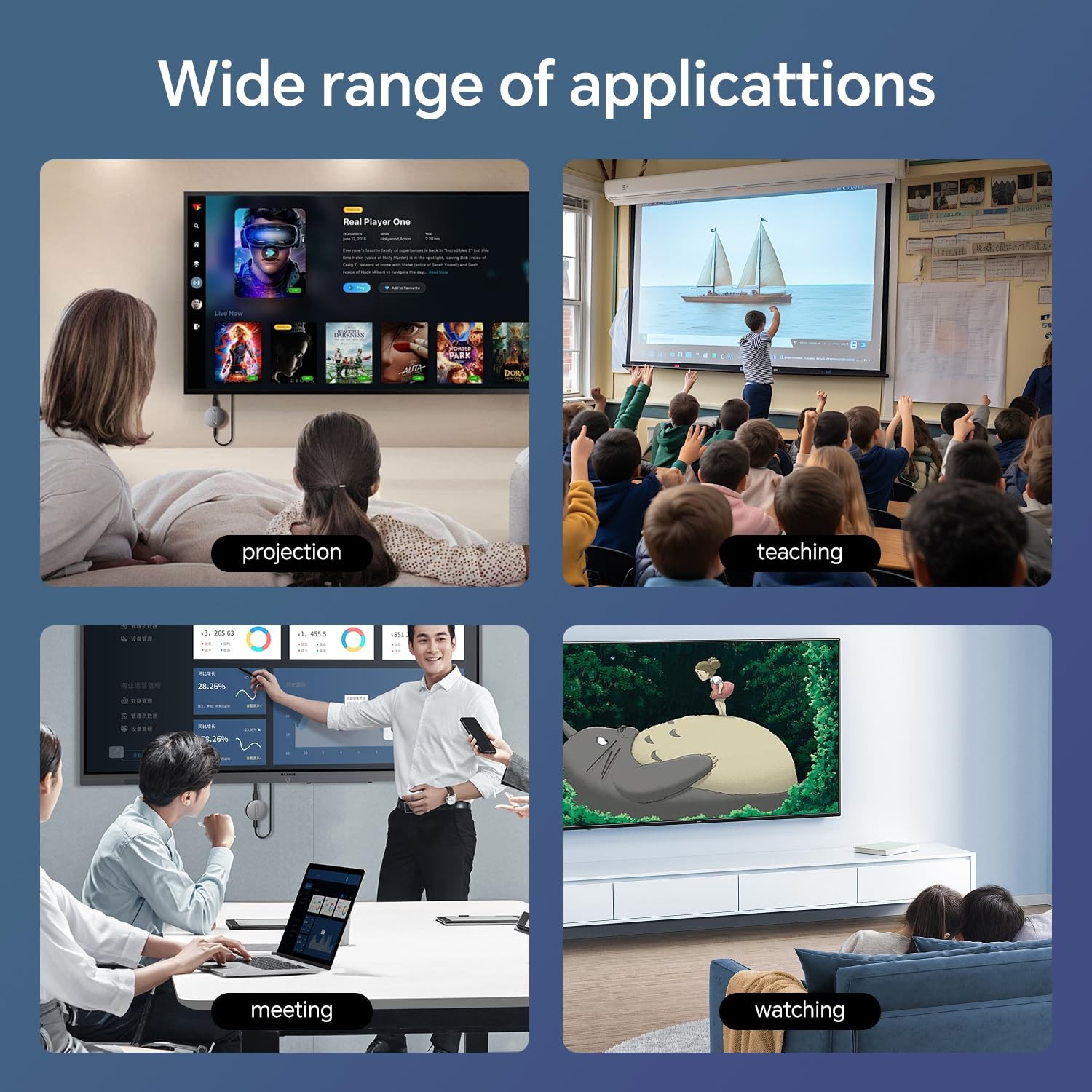 Wireless HDMI Display Dongle Adapter – Miracast Dongle, DLNA, AirPlay – Plug …