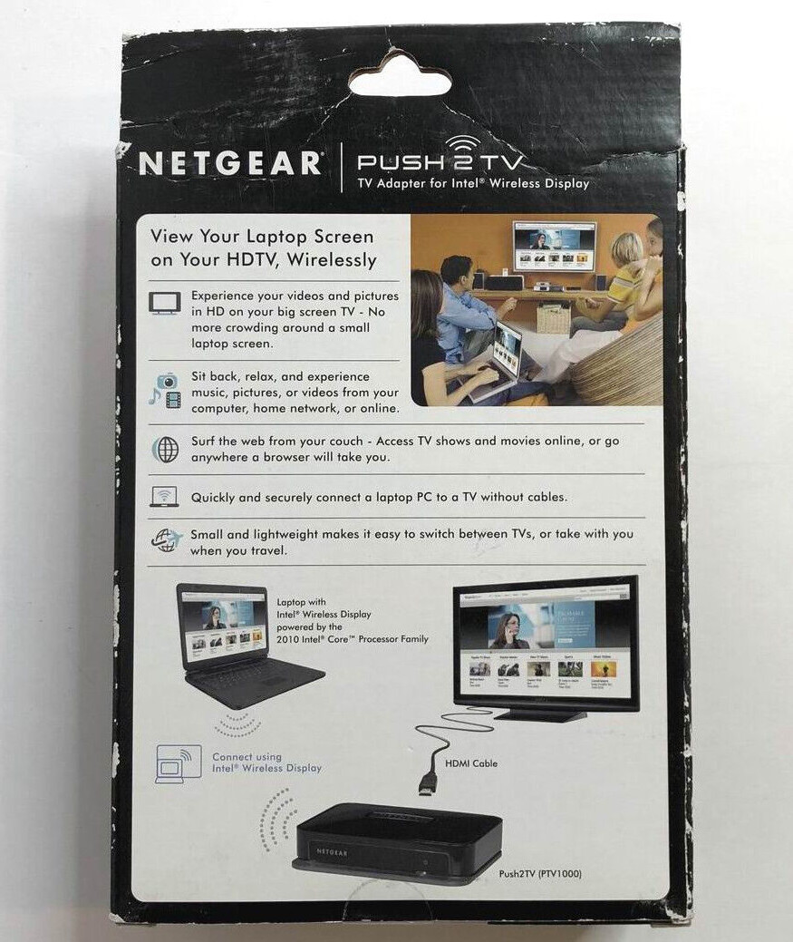 NEW ~ NETGEAR PTV1000 PUSH2TV 1080P WIDI WIRELESS ADAPTER FOR INTEL WI-DI