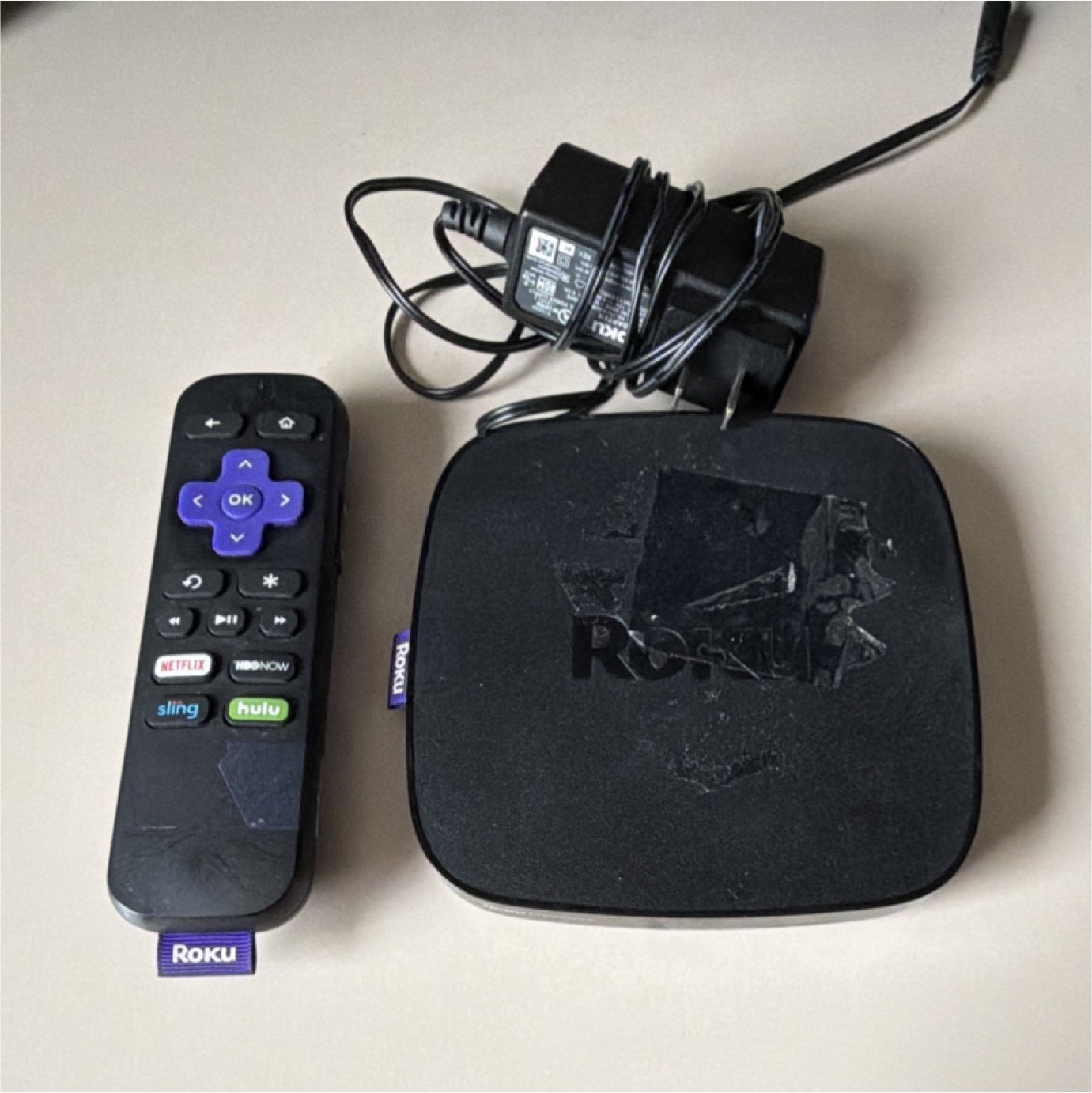 Roku Premiere+ Media Streamer Box HDMI Ethernet Port Remote Power Adapter Black