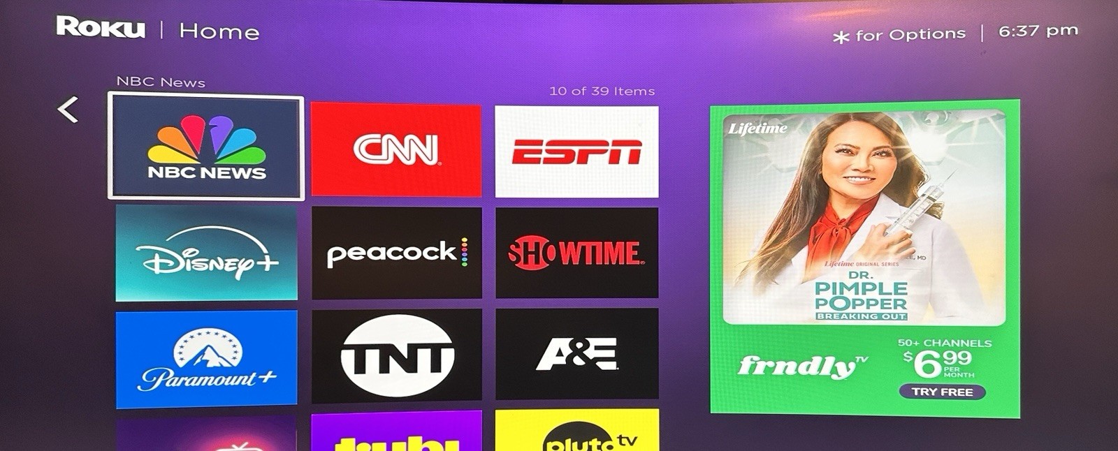 Roku 4 4400X HD & 4K UHD Streaming Media Player & power Supply