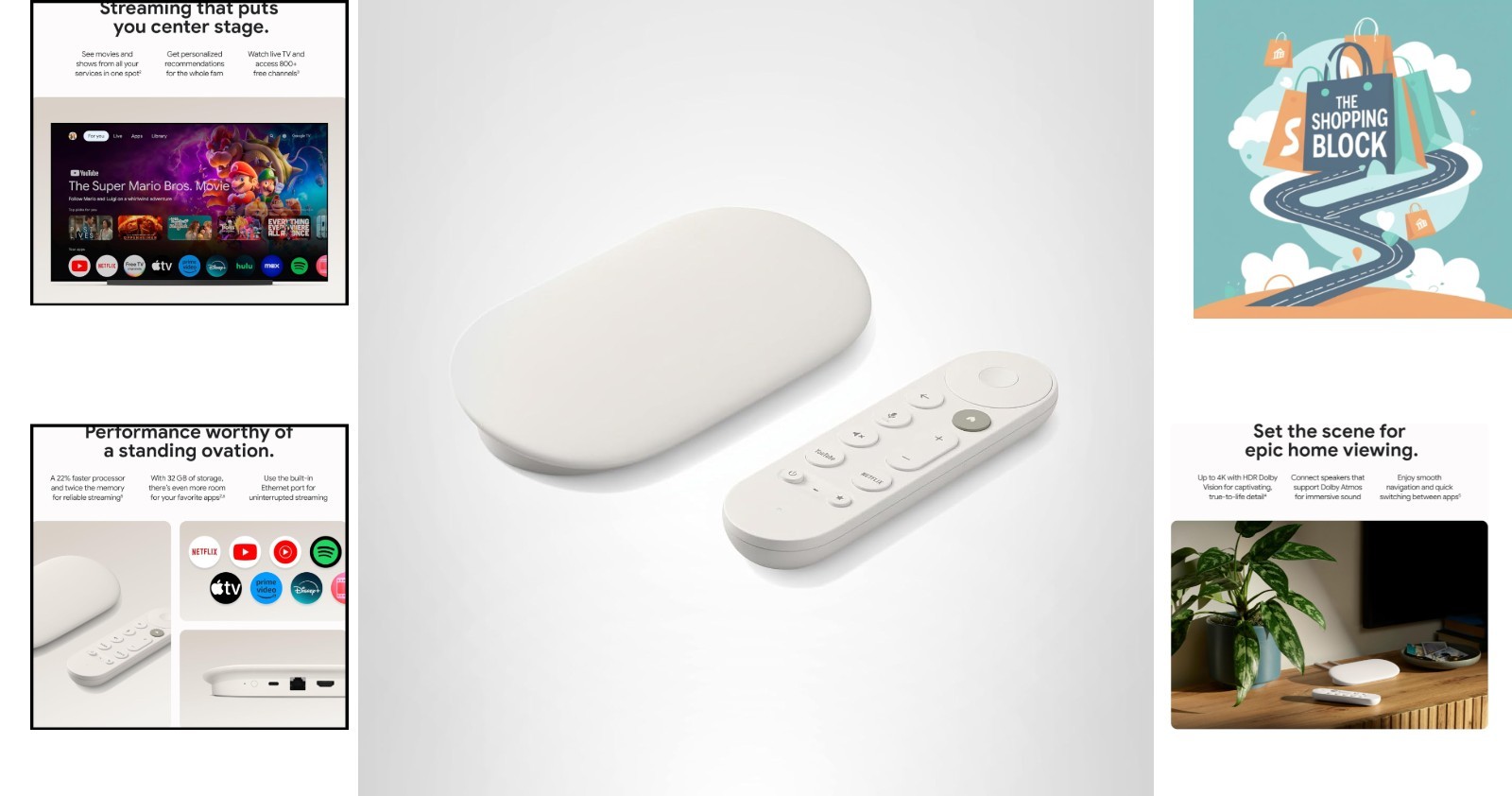 4K HDR TV Streamer with Voice Remote, 32GB Storage, Porcelain