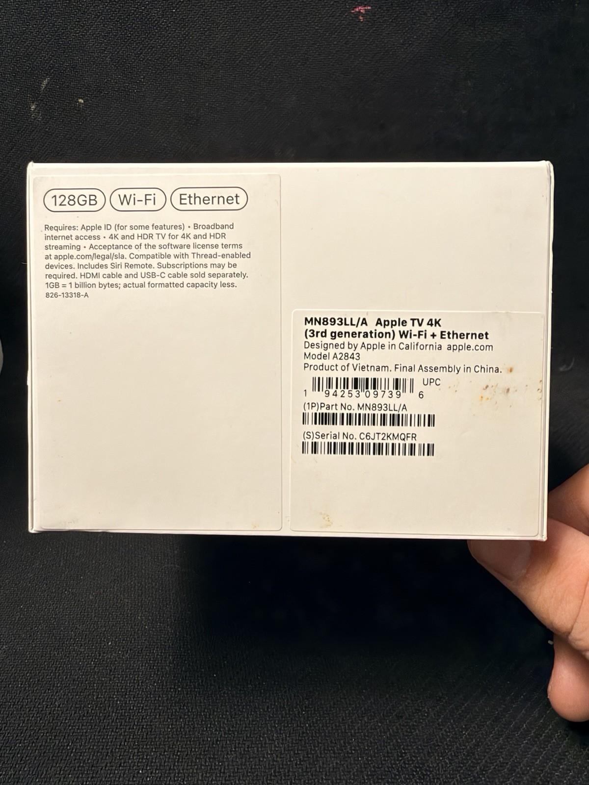 Apple TV 4K 3rd Gen 128GB (Wi-Fi + Ethernet) MN893LL/A – Brand New Sealed