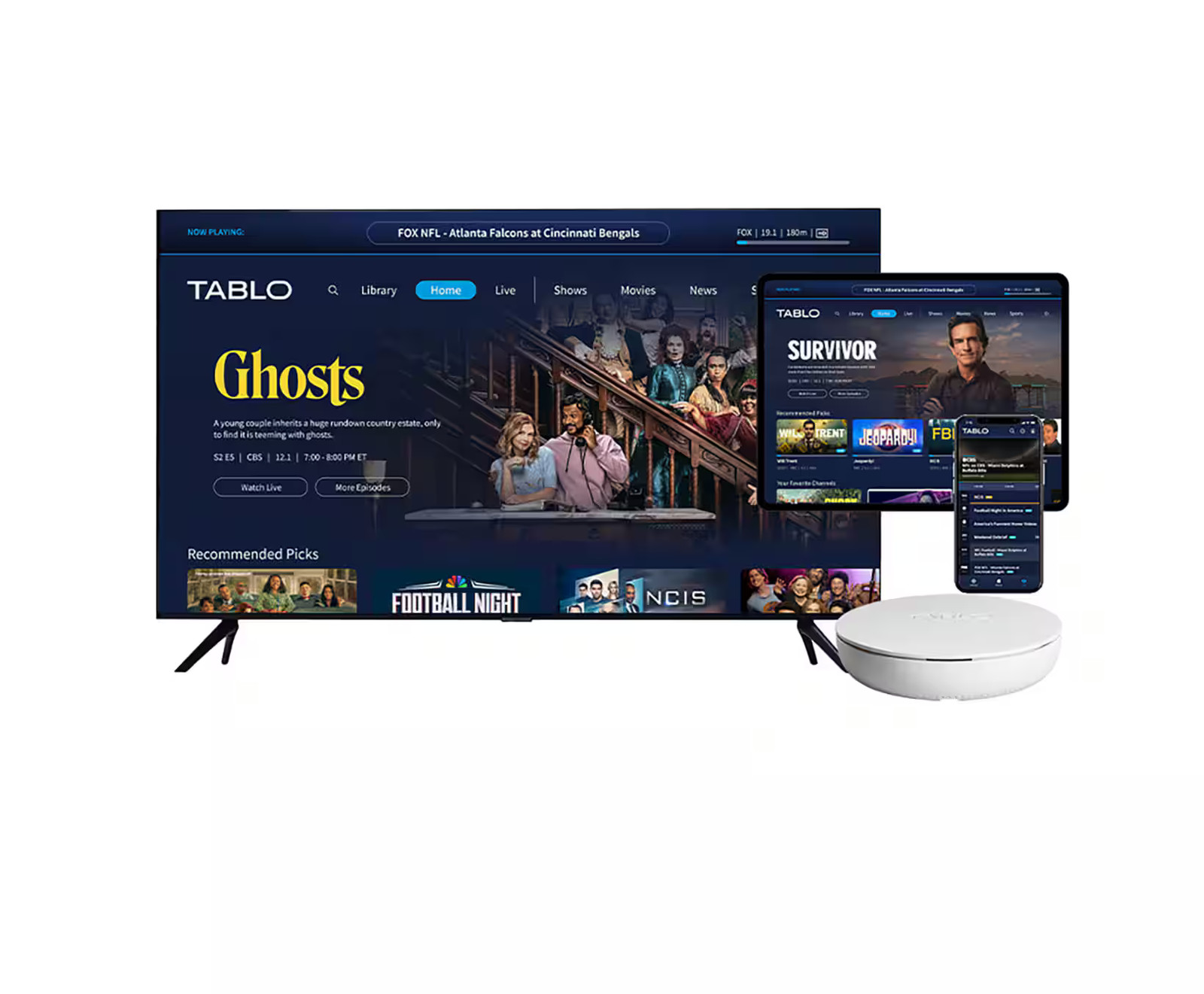 Tablo – 4th Gen, 4-Tuner, 128GB Over-The-Air DVR & Streaming Player – White
