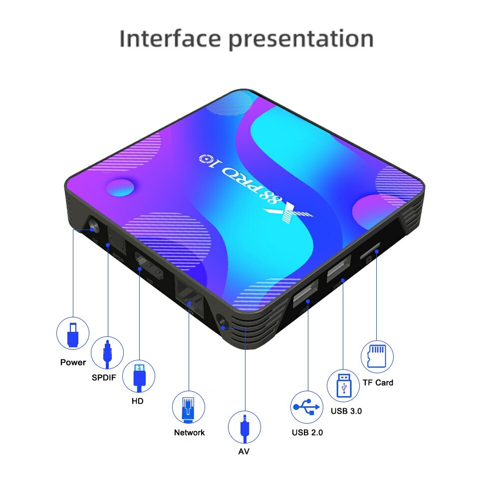 2020 TV Box Android 10 VONTAR X88 PRO 4GB 32GB 64GB Rockchip RK3318 4K 1080