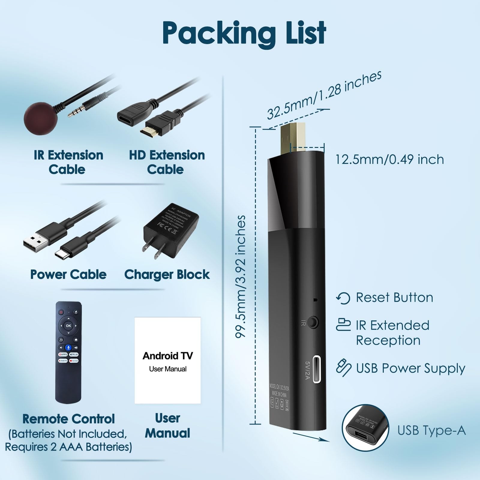 BL Android TV Stick 4K, 2026 Android TV Stick 10.0 2GB RAM 16GB ROM, H313 CPU…