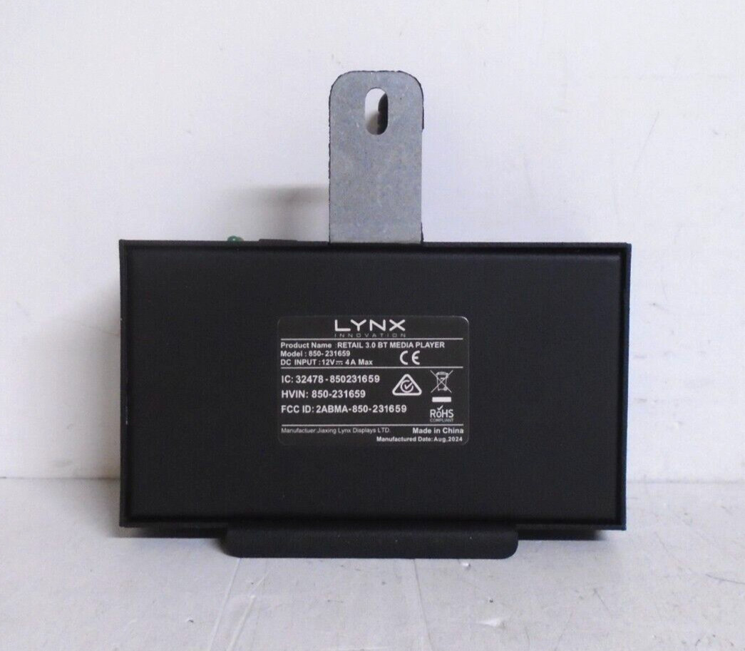Used LYNX Innovation Retail 3.0 BT Media Player | 850-231659 | 12V – 4A Max