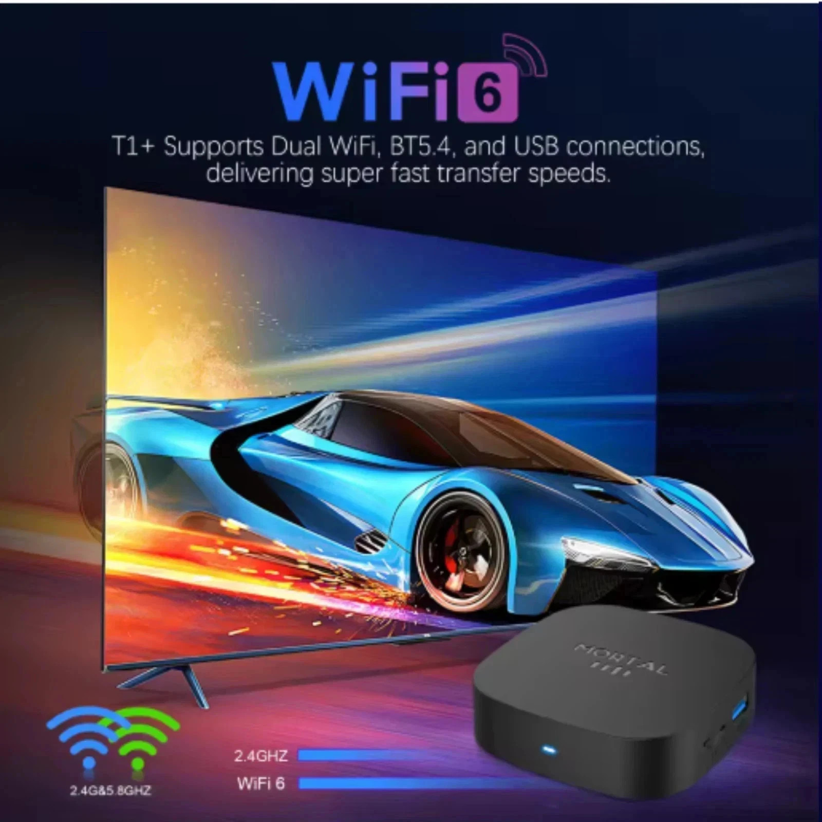 2025 New Android TV Box T1+ Rockchip RK3518 Android 16 8GB RAM 128GB ROM WiFi US