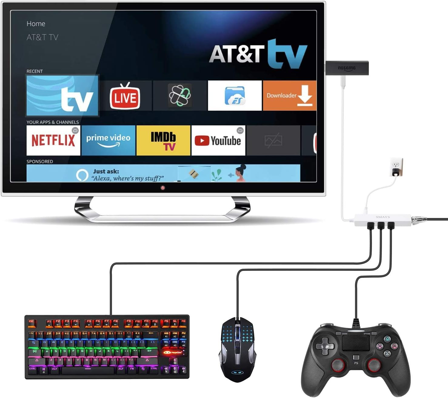 Ethernet Adapter for Fire Stick TV Cube, Google Chromecast Ultra, Tivo Stream 4K