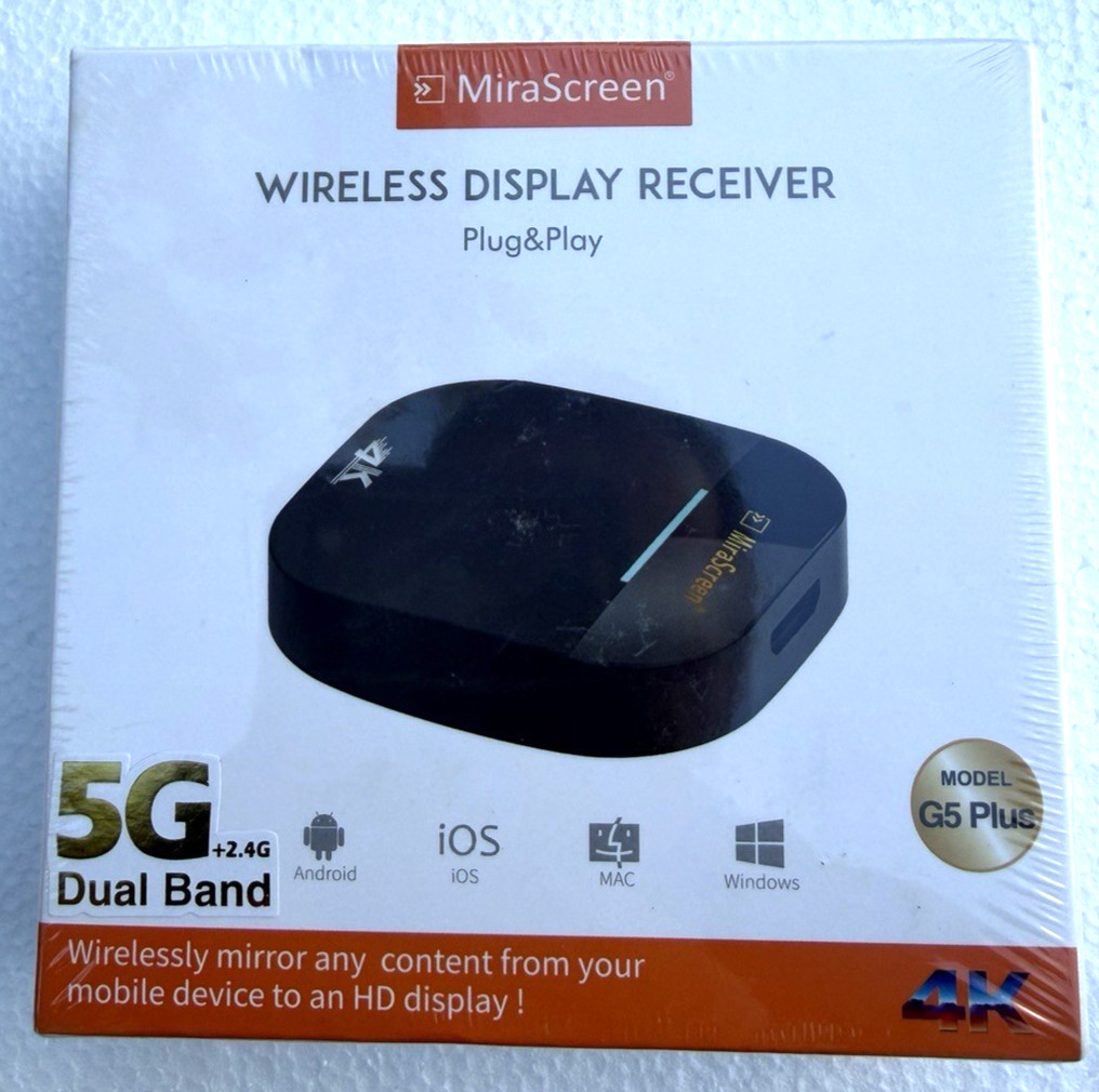 MiraScreen G5 Plus 4K WiFi TV Dongle Wireless Display Receiver DLNA Airplay New