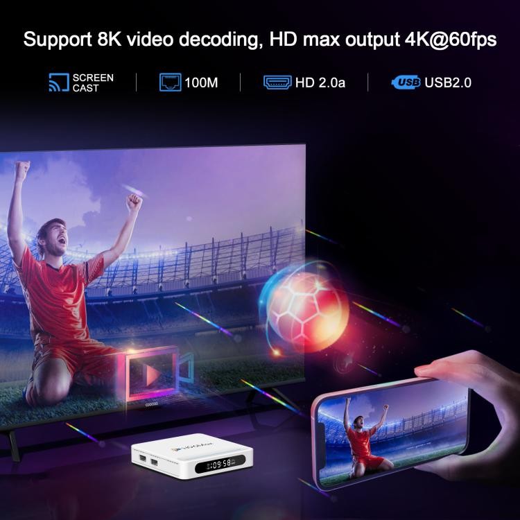 H96 Max H618 Plus Android 14.0 Smart TV Box, Allwinner H618 Quad-core ARM Corte
