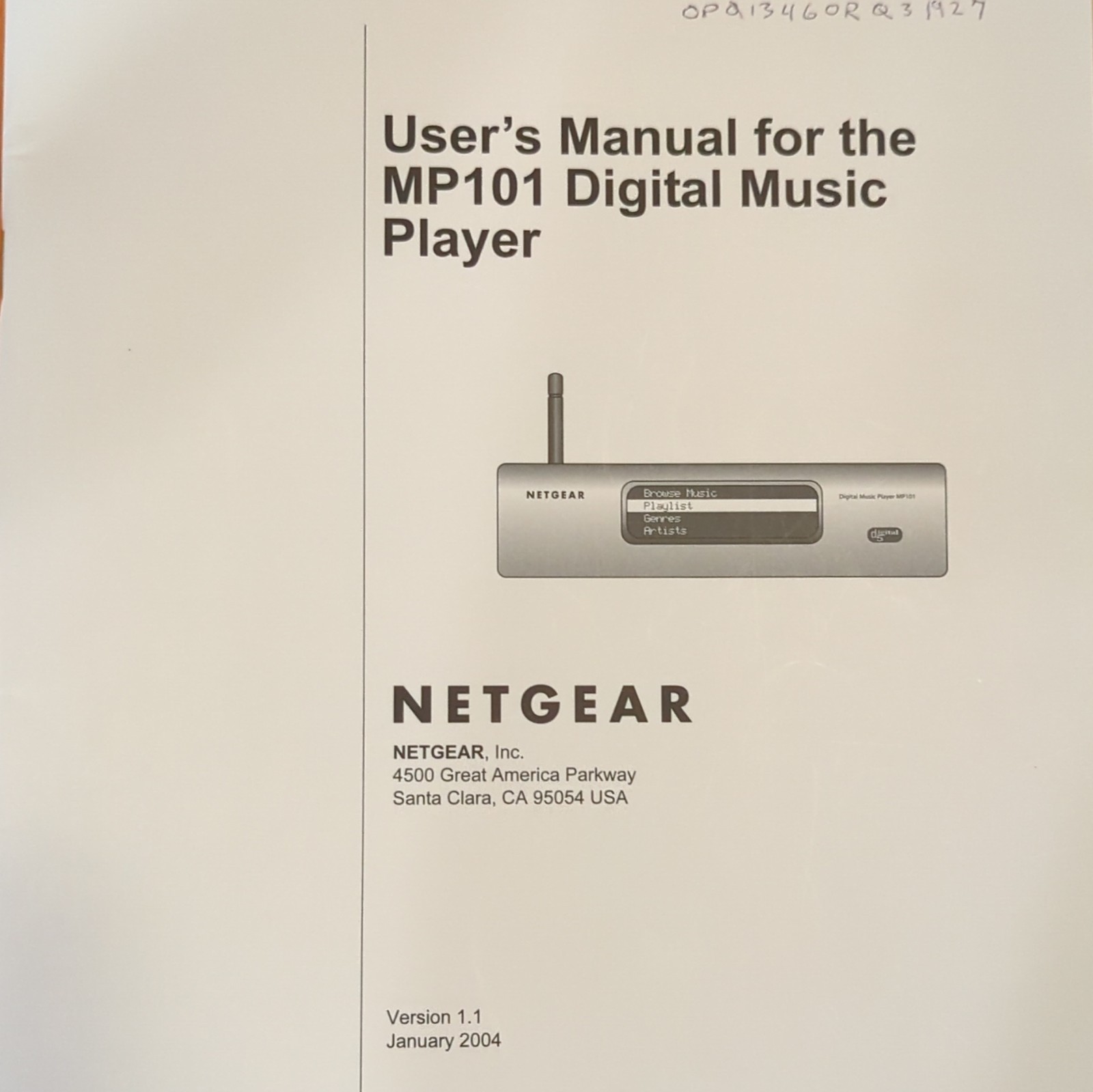 NETGEAR MP101 Wireless Converter Box MP3 Digital Music Player w/ Remote