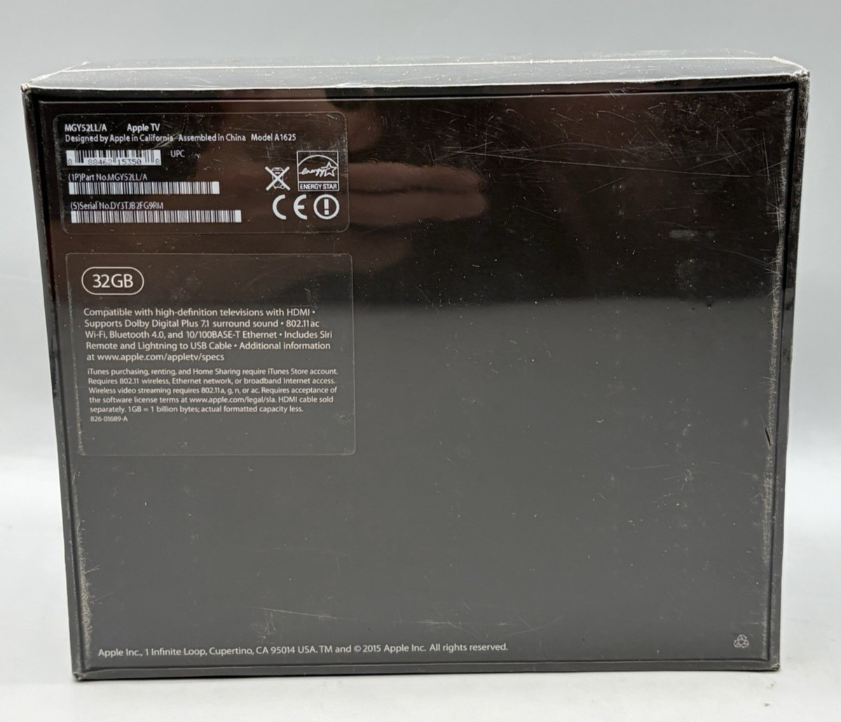 Apple TV 4th Generation 32GB (A1625) MGY52LL/A HD Media Streamer – Sealed
